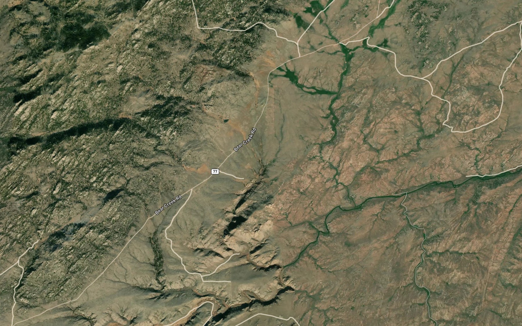 Satellite map of the Owl Creek