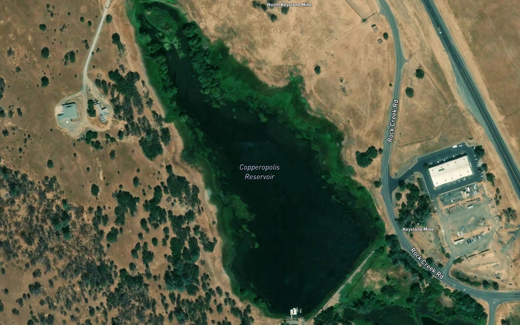 Satellite map of the Copperopolis Reservoir