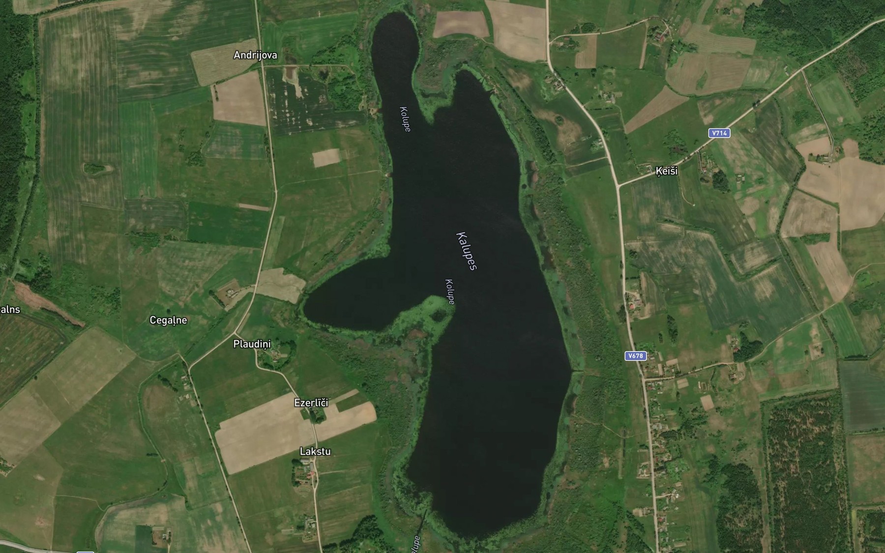 Satellite map of the Mazais Kalupa Ezers