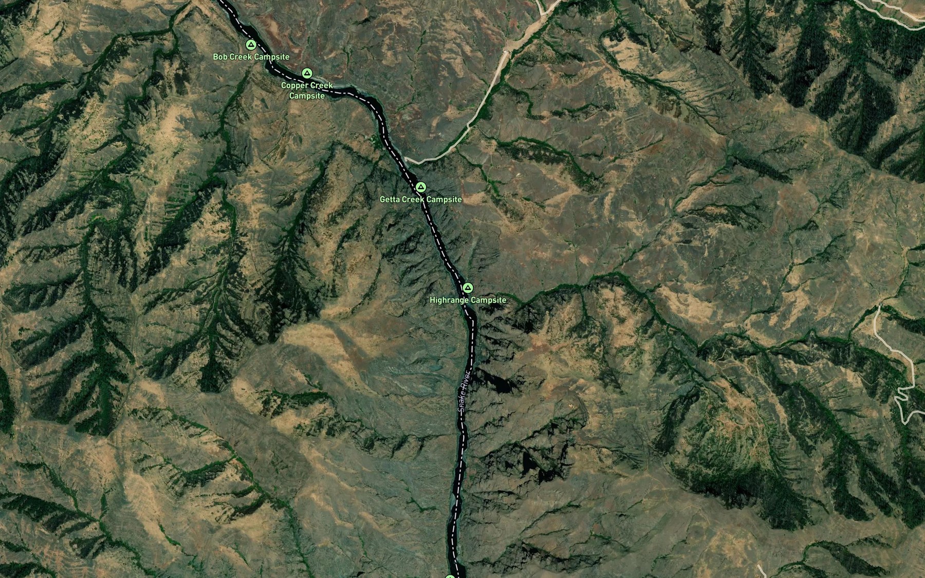 Satellite map of the Highrange Rapids