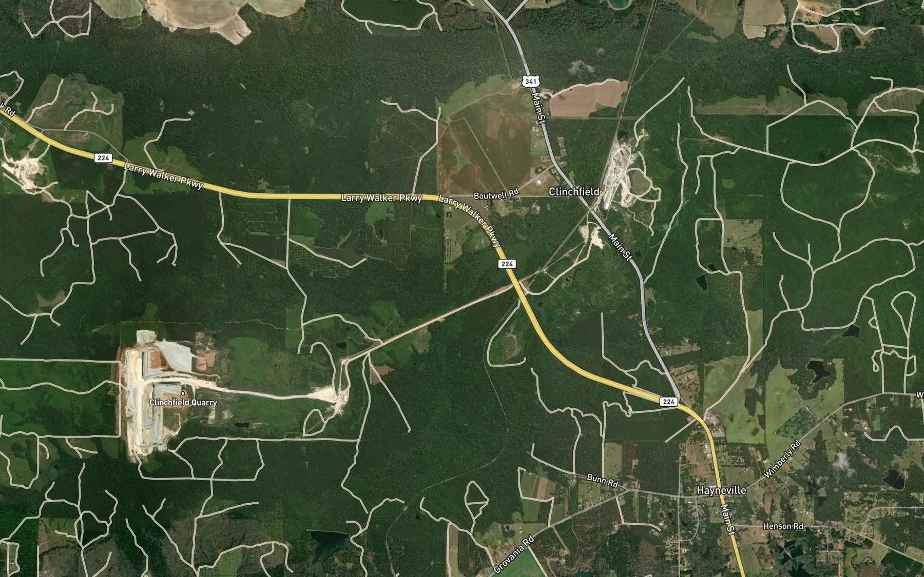 Satellite map of the Okeetuck Creek