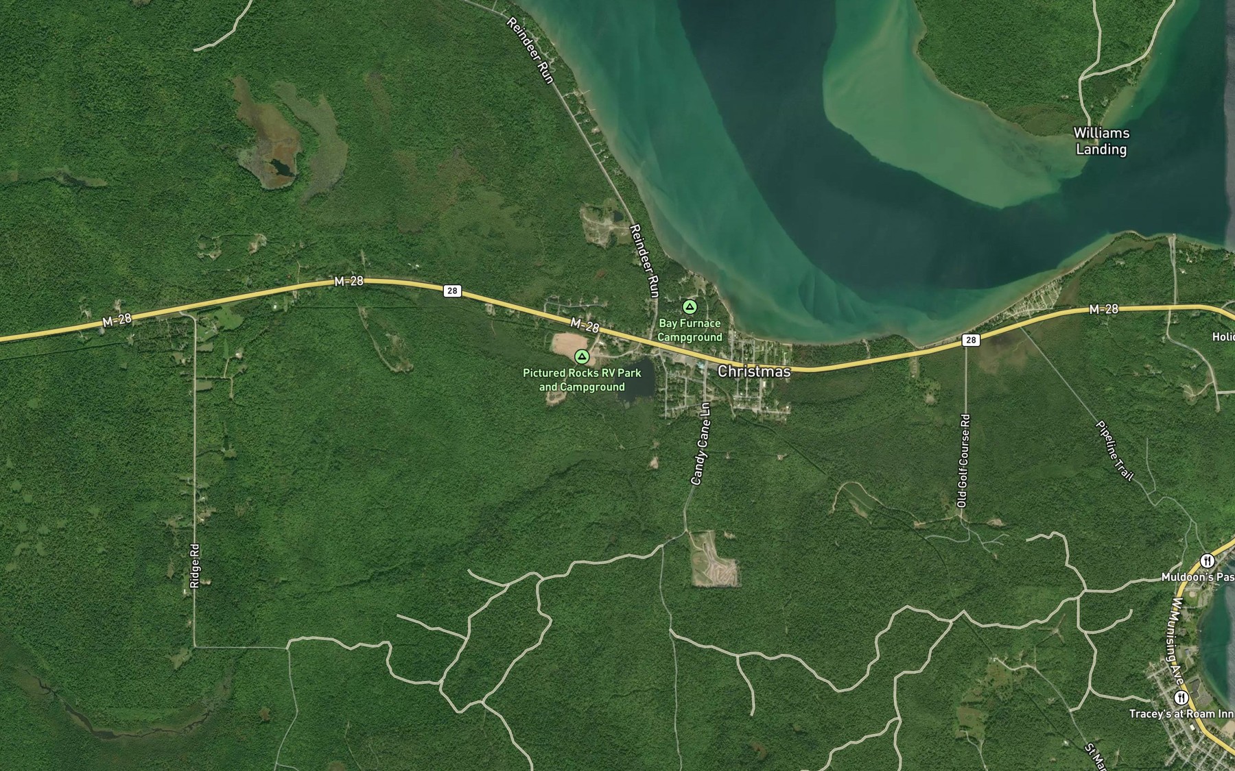 Satellite map of the Hanson Creek