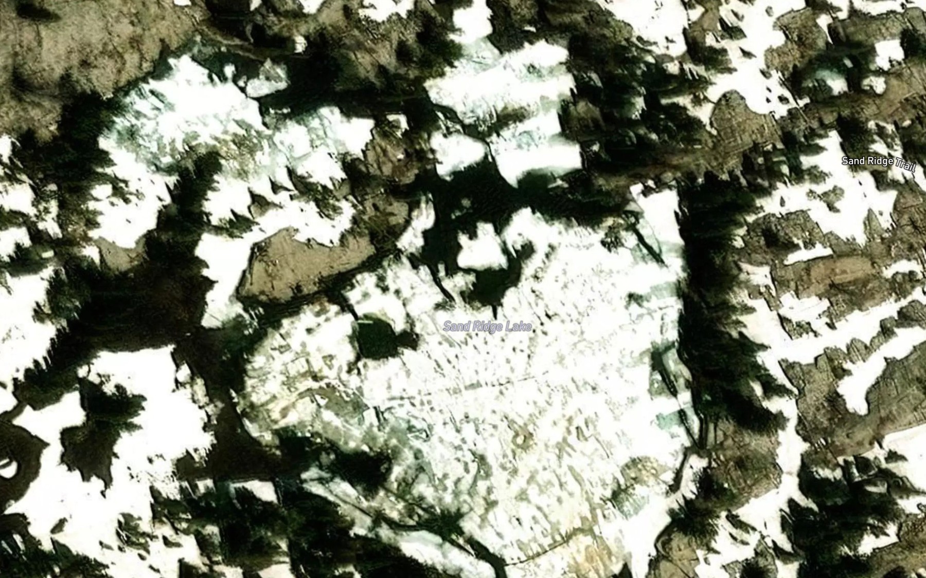 Satellite map of the Sand Ridge Lake