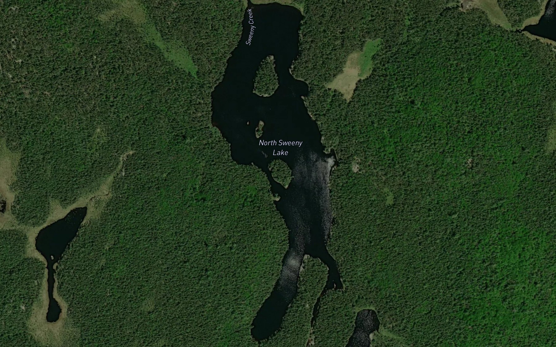 Satellite map of the North Sweeny Lake