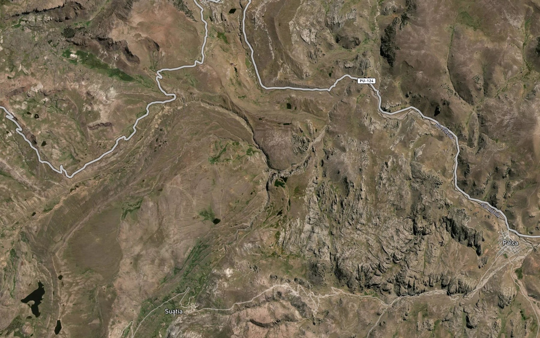 Satellite map of the Quebrada Chullune