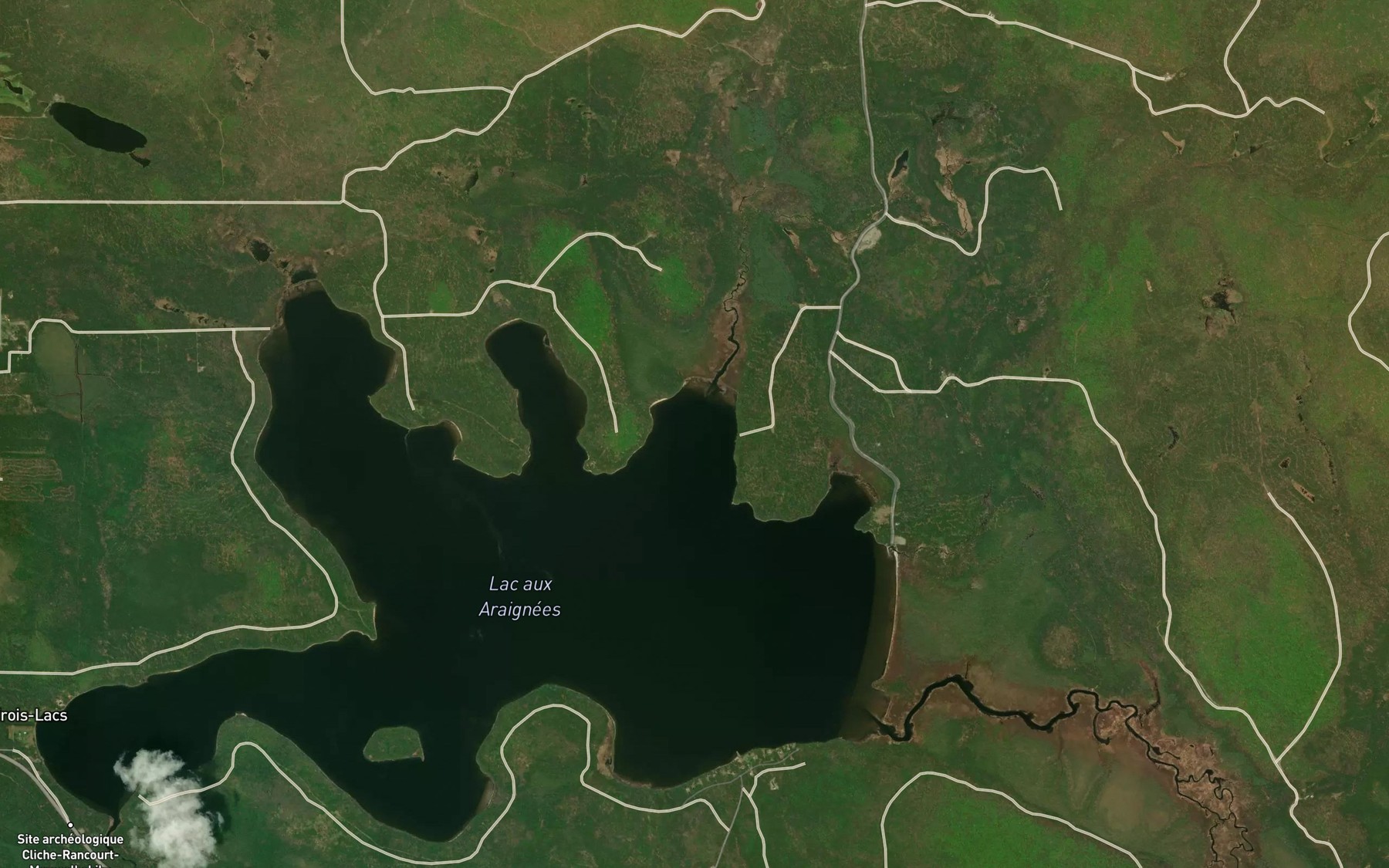 Satellite map of the Baie de la Riviere des Indiens