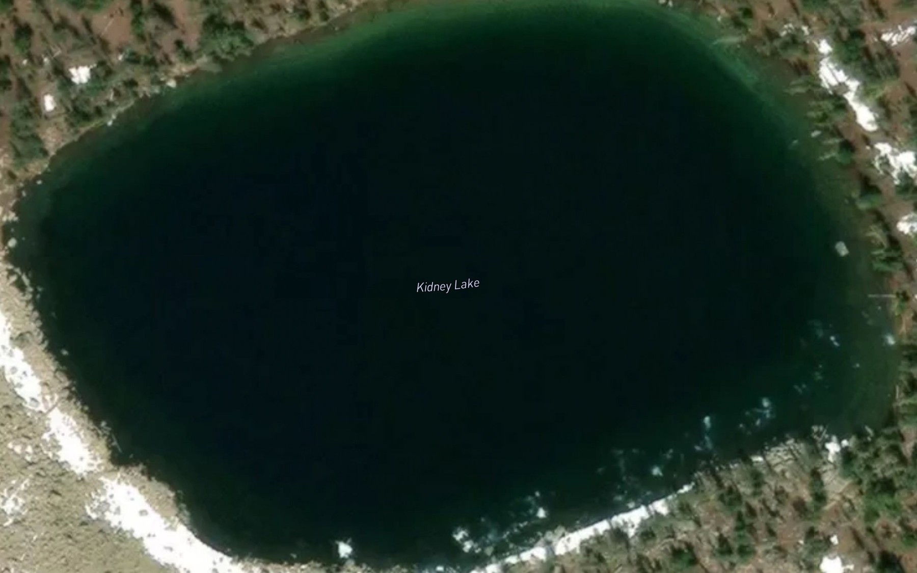Satellite map of the Kidney Lake