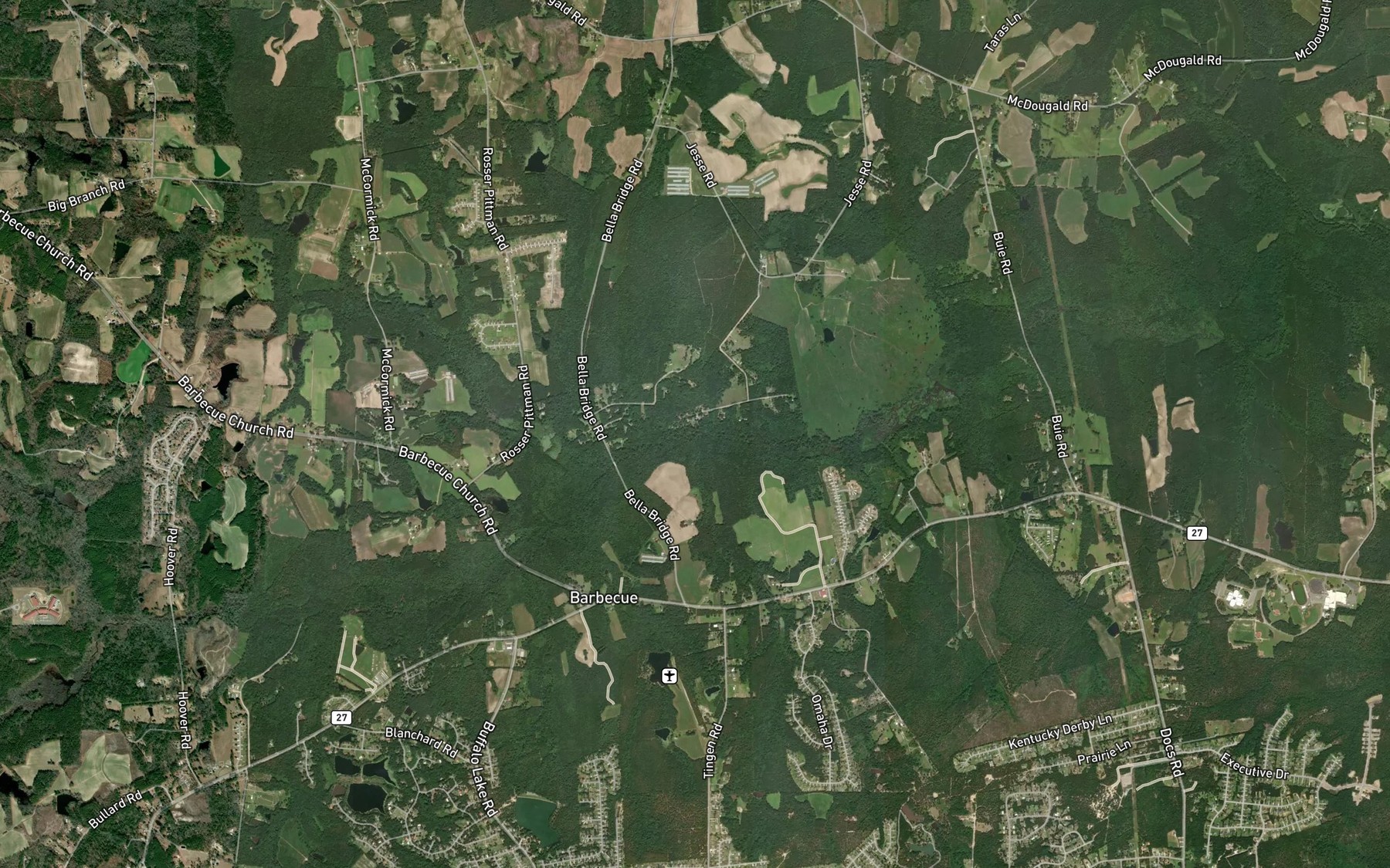 Satellite map of the Mill Creek