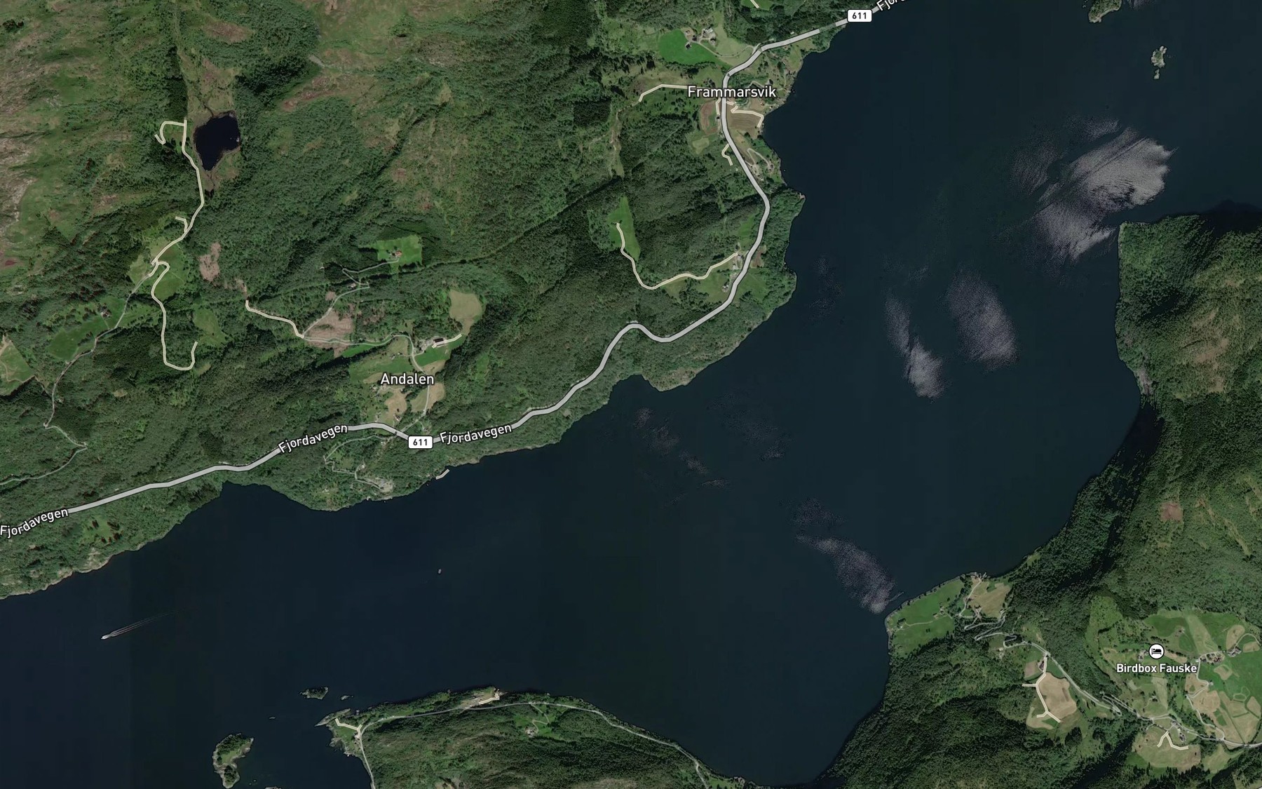 Satellite map of the Hestvika