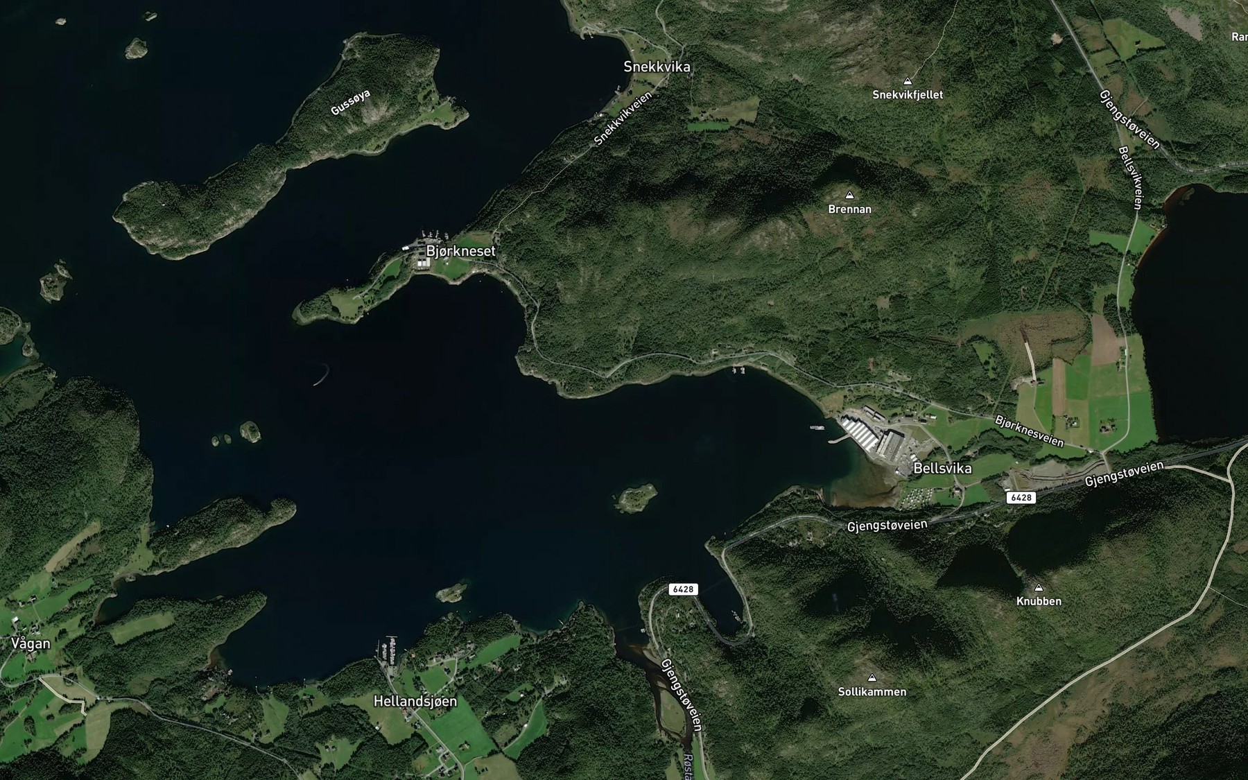 Satellite map of the Bytvika