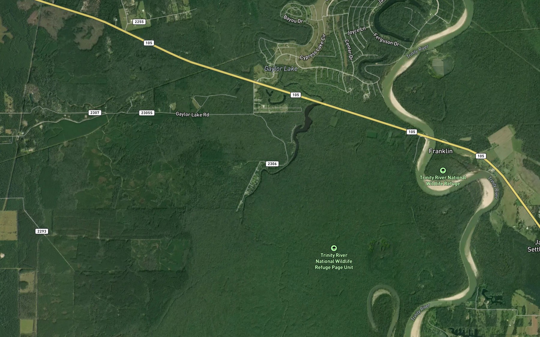 Satellite map of the Gaylor Creek