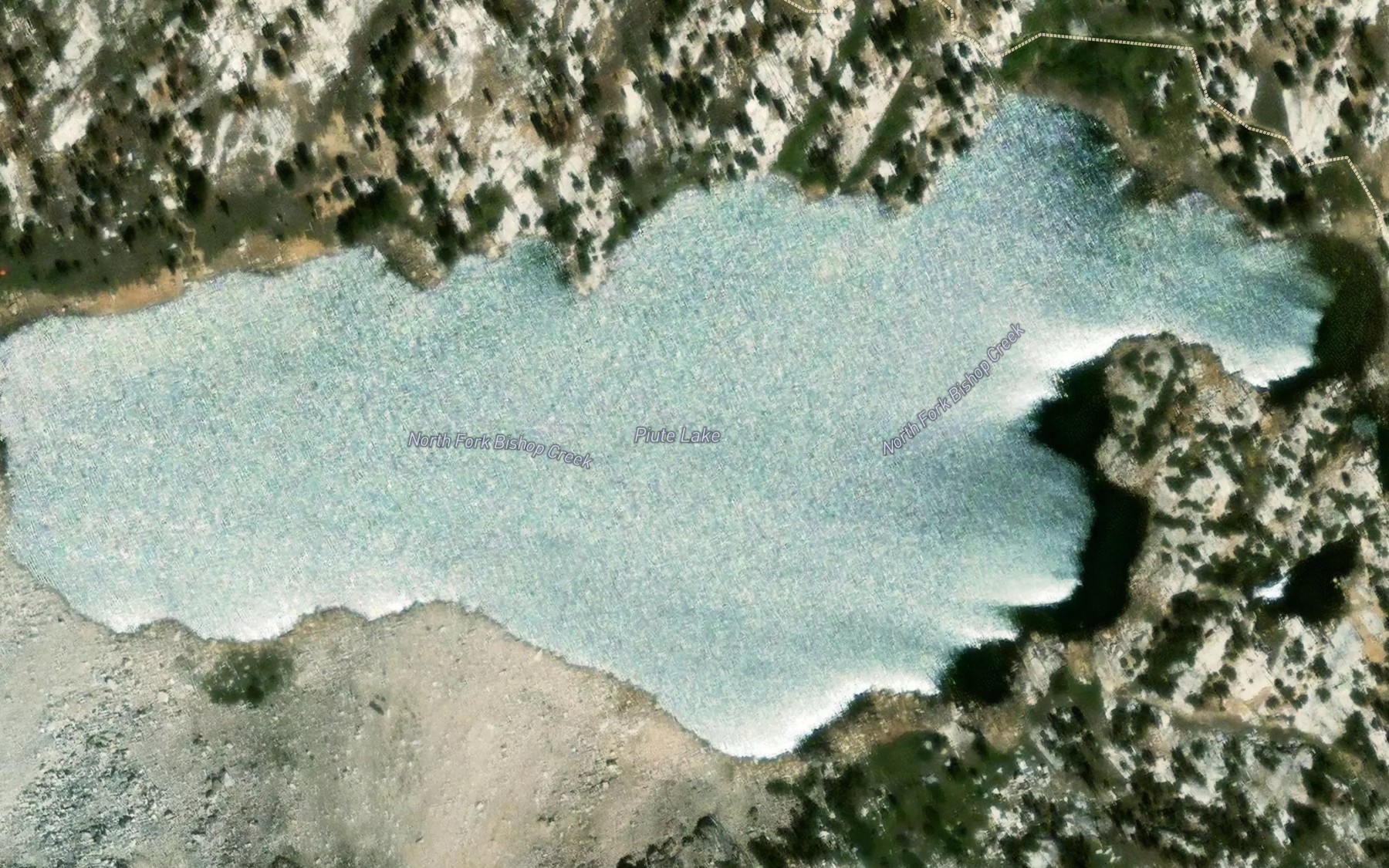 Satellite map of the Piute Lake