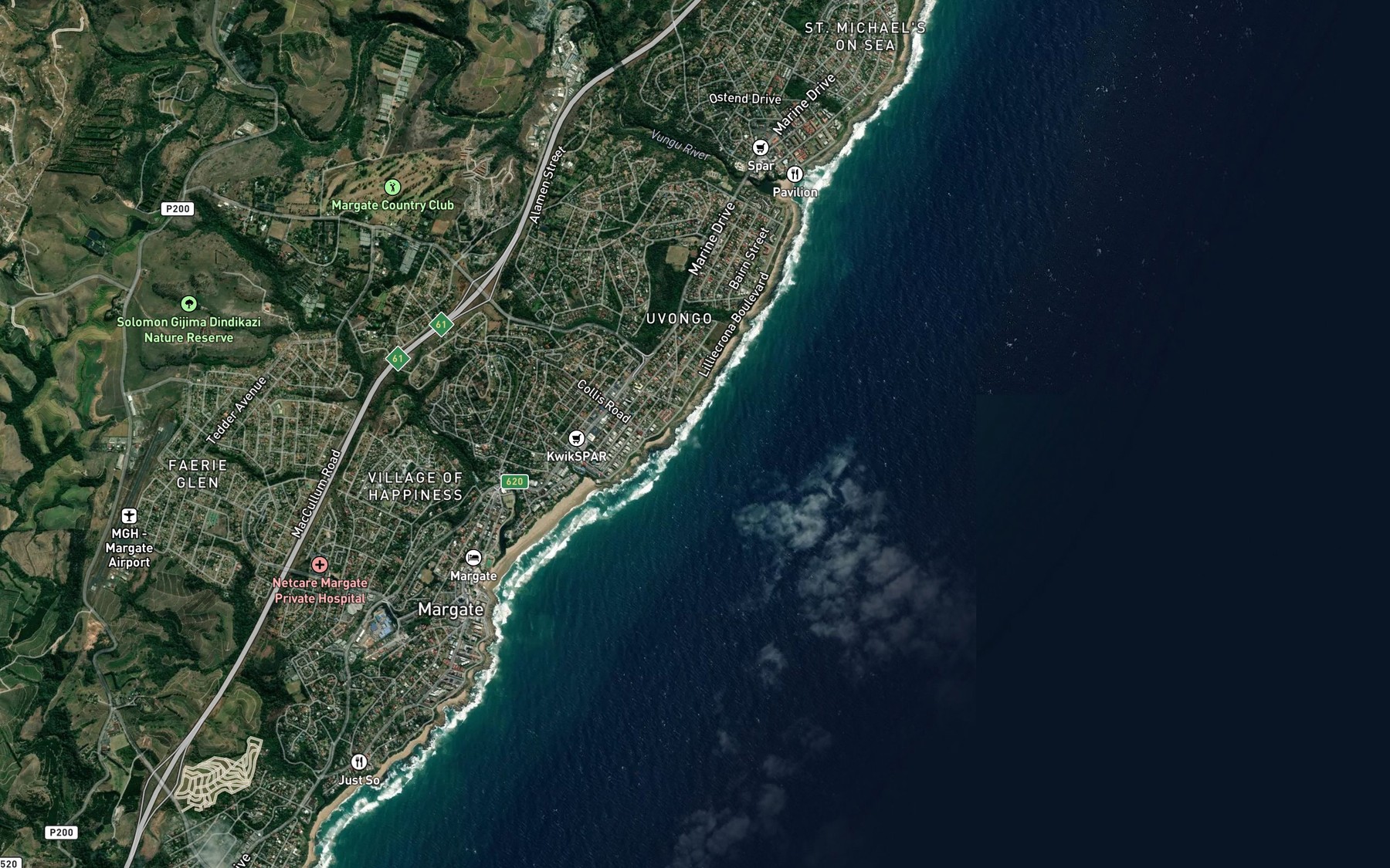 Satellite map of the Shad Bay