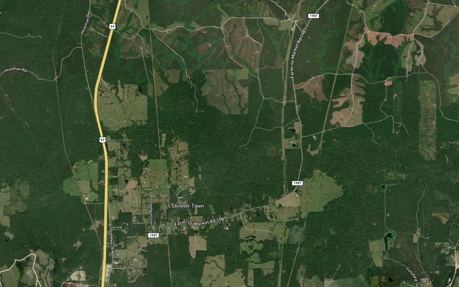Satellite map of the Lower Sulphur Creek