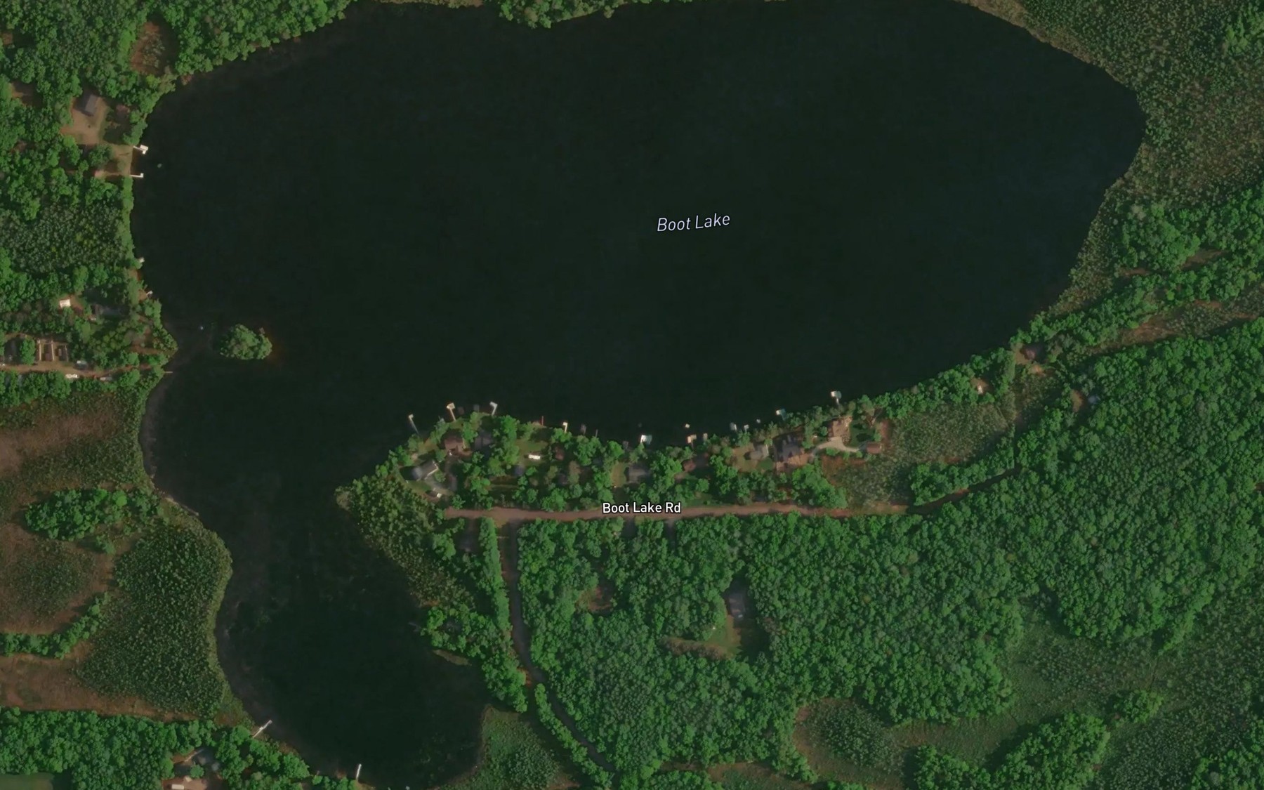 Satellite map of the Boot Lake