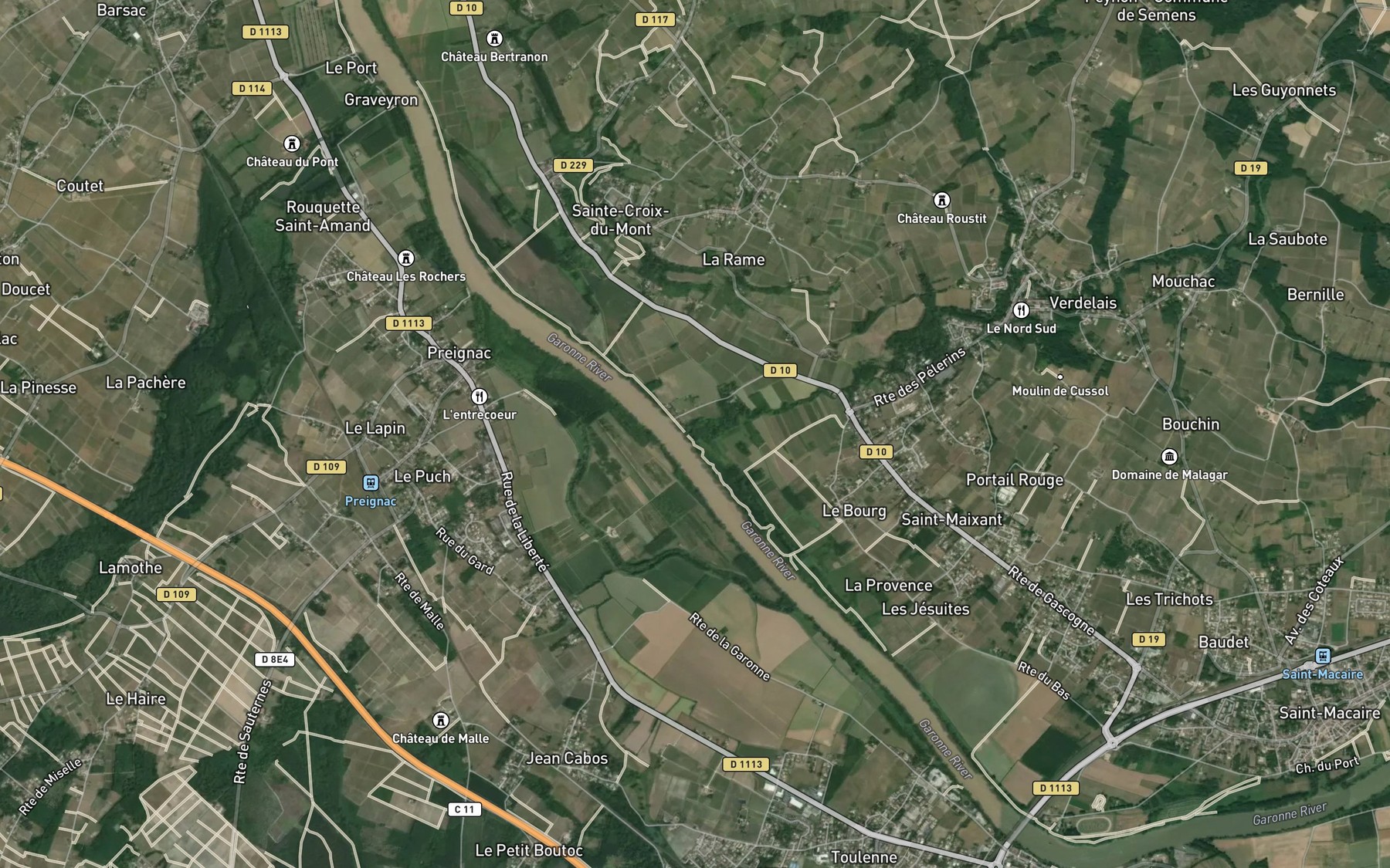 Satellite map of the Ruisseau le Galouchey