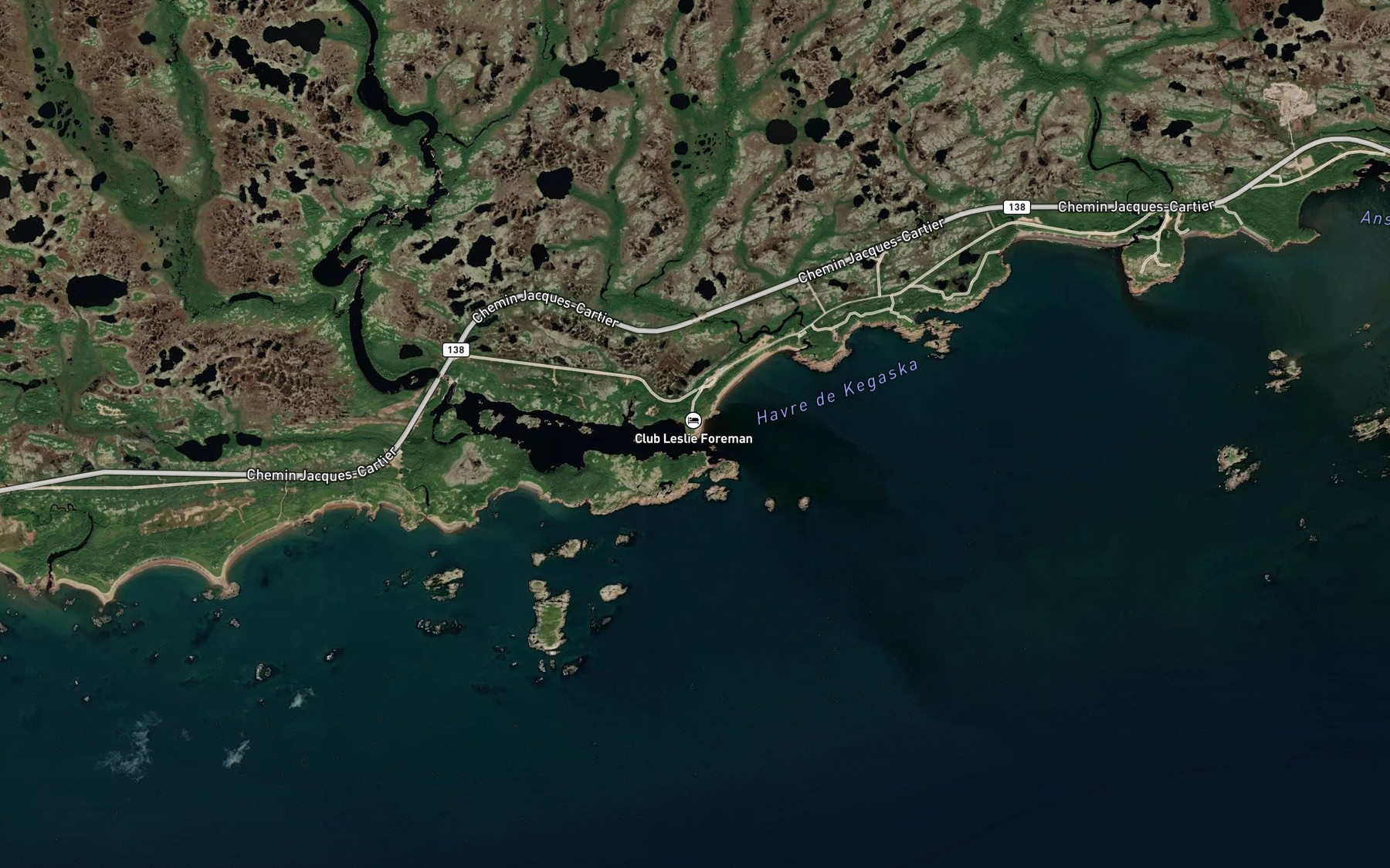 Satellite map of the Riviere Kegaska