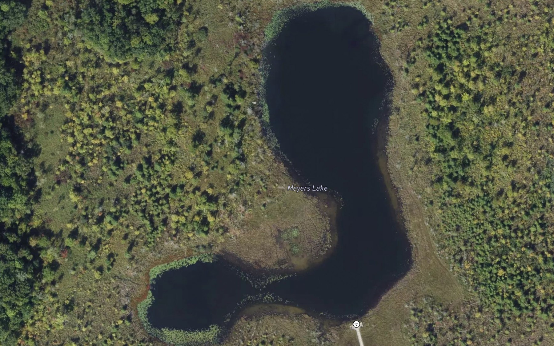 Satellite map of the Meyers Lake