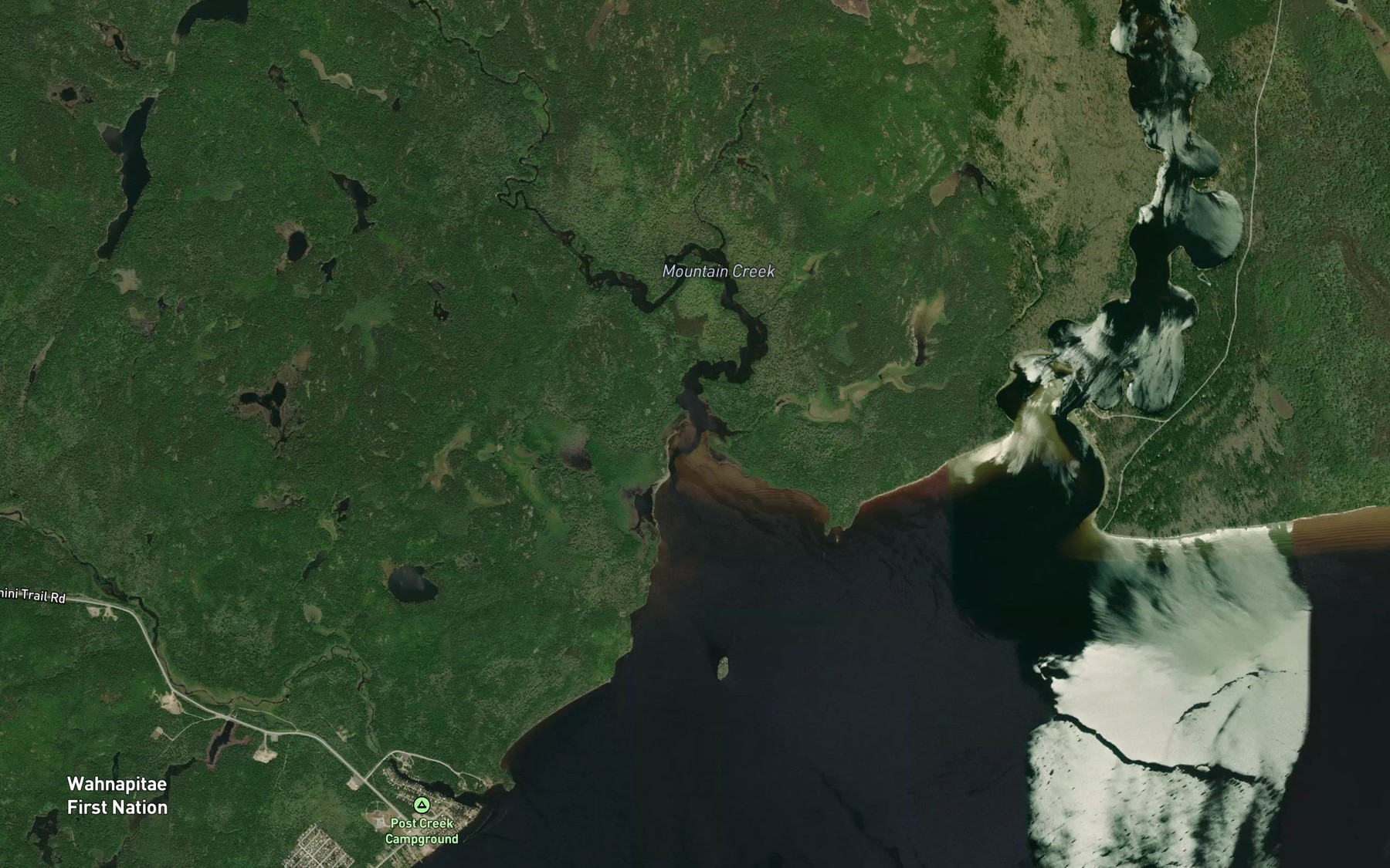 Satellite map of the Mountain Creek