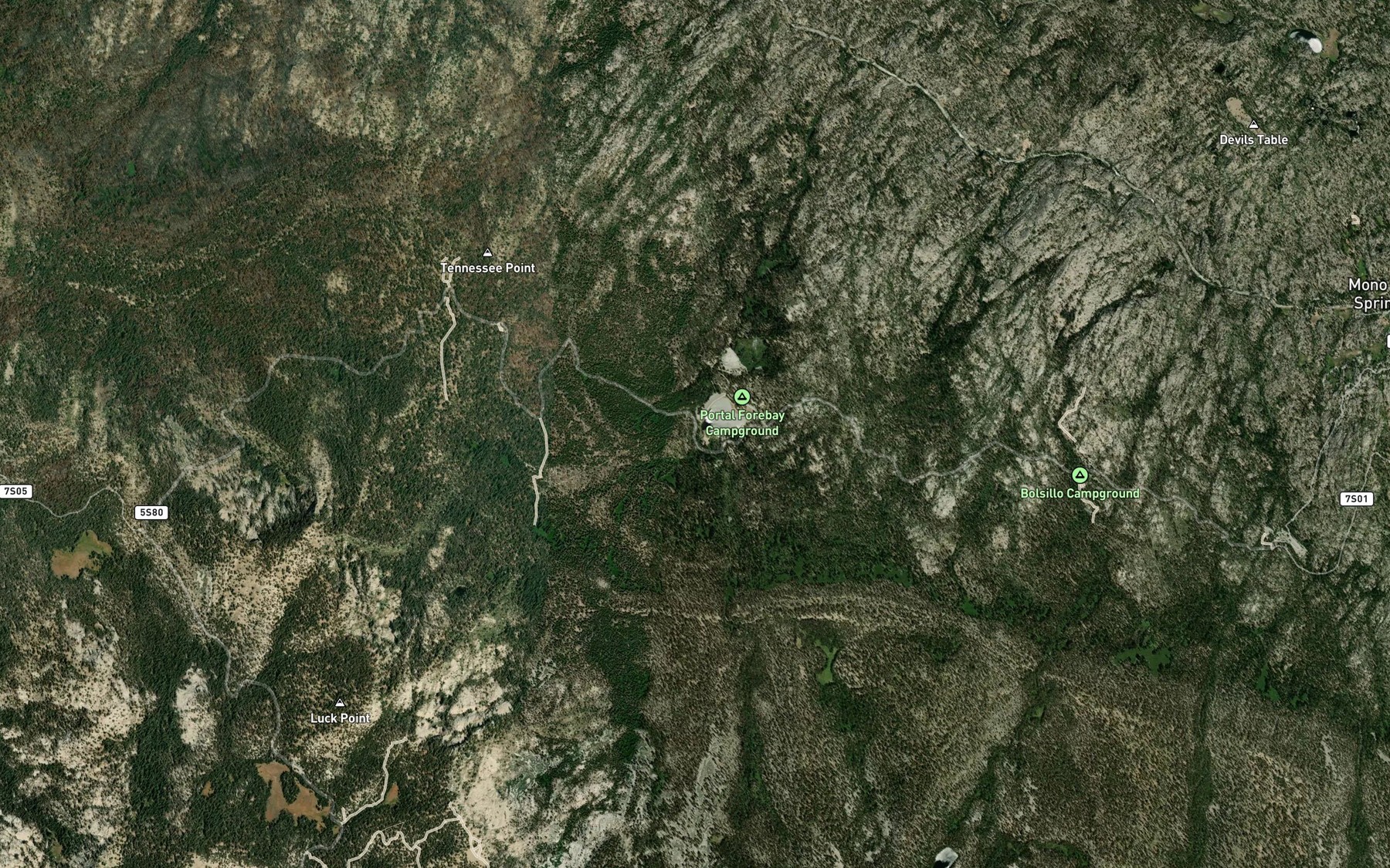 Satellite map of the East Fork Camp Sixty-One Creek