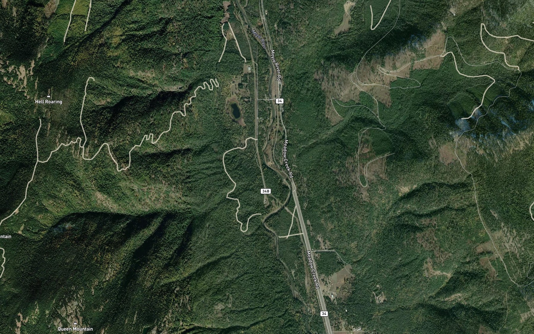 Satellite map of the Bussard Creek