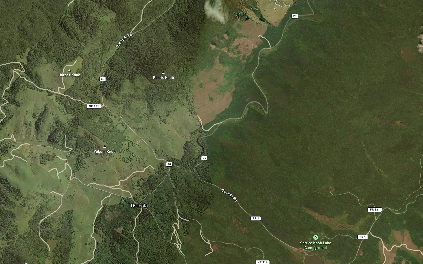 Satellite map of the Grants Branch