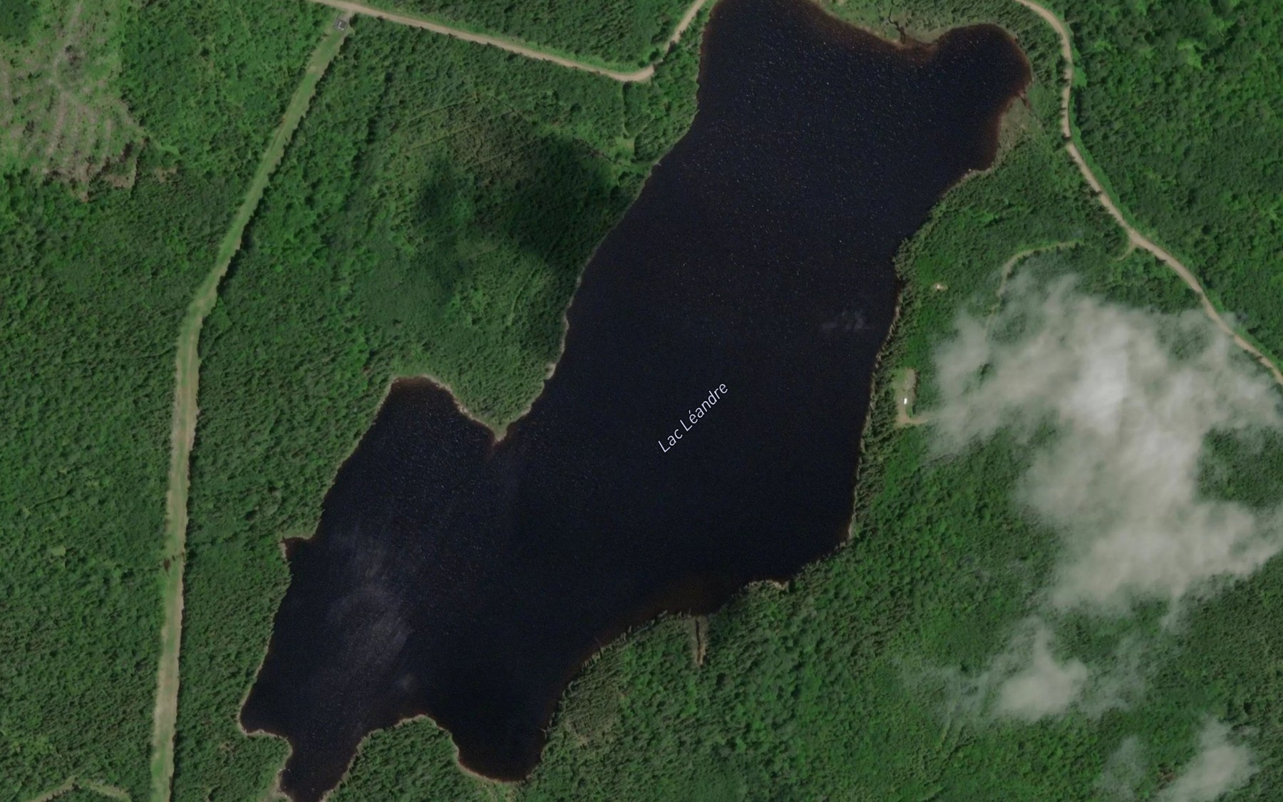 Satellite map of the Lac Leandre