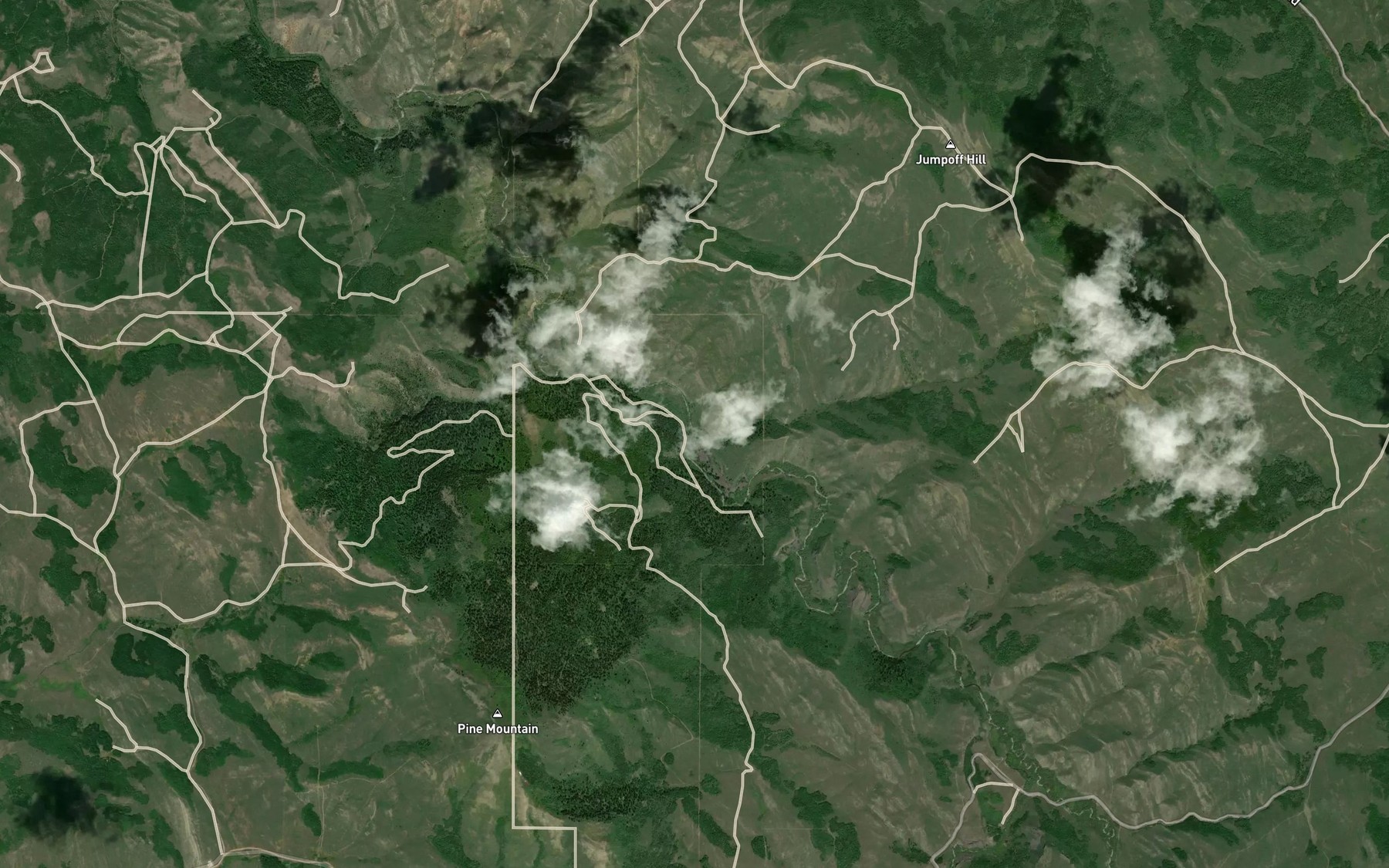 Satellite map of the Bailey Creek