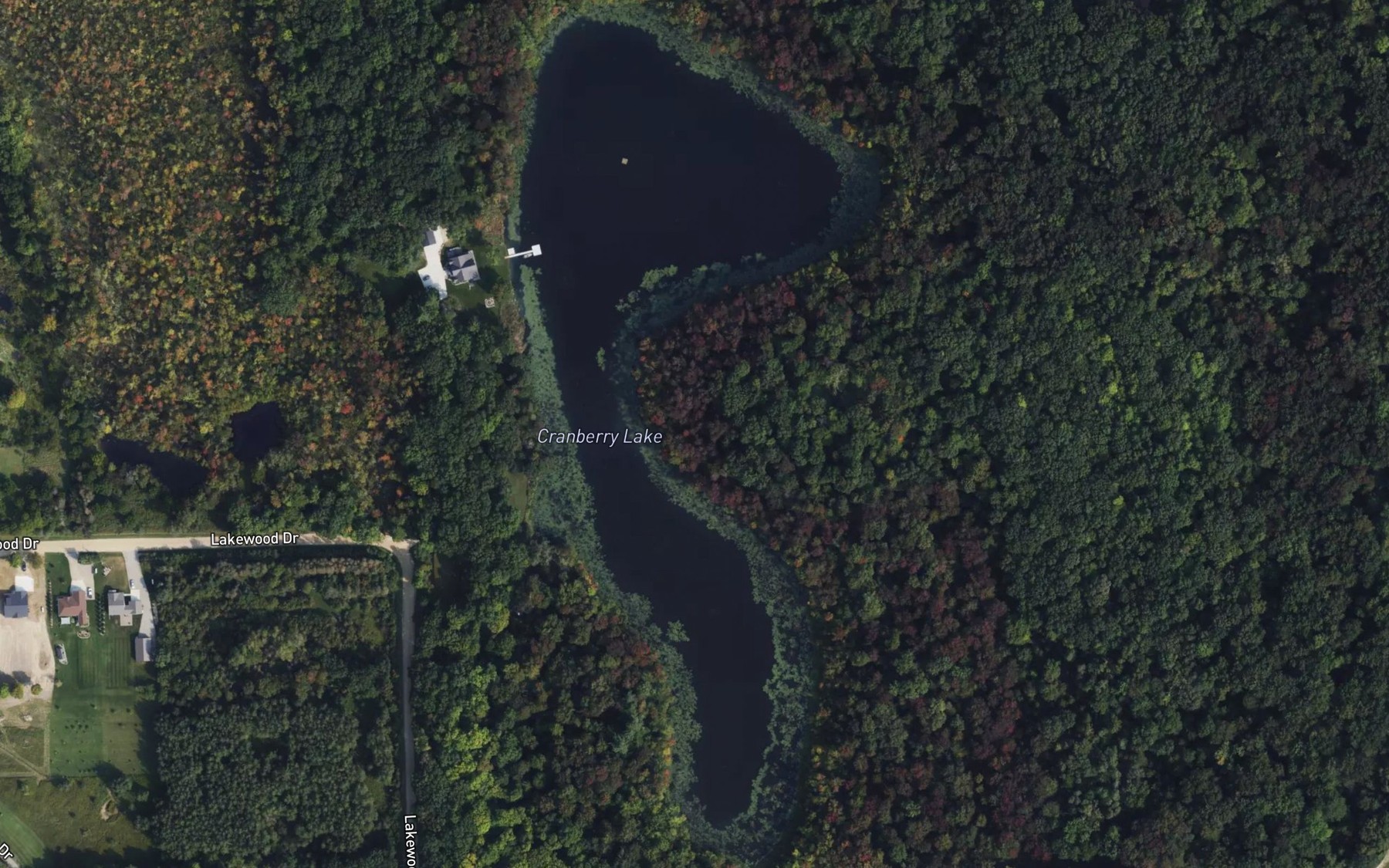 Satellite map of the Cranberry Lake