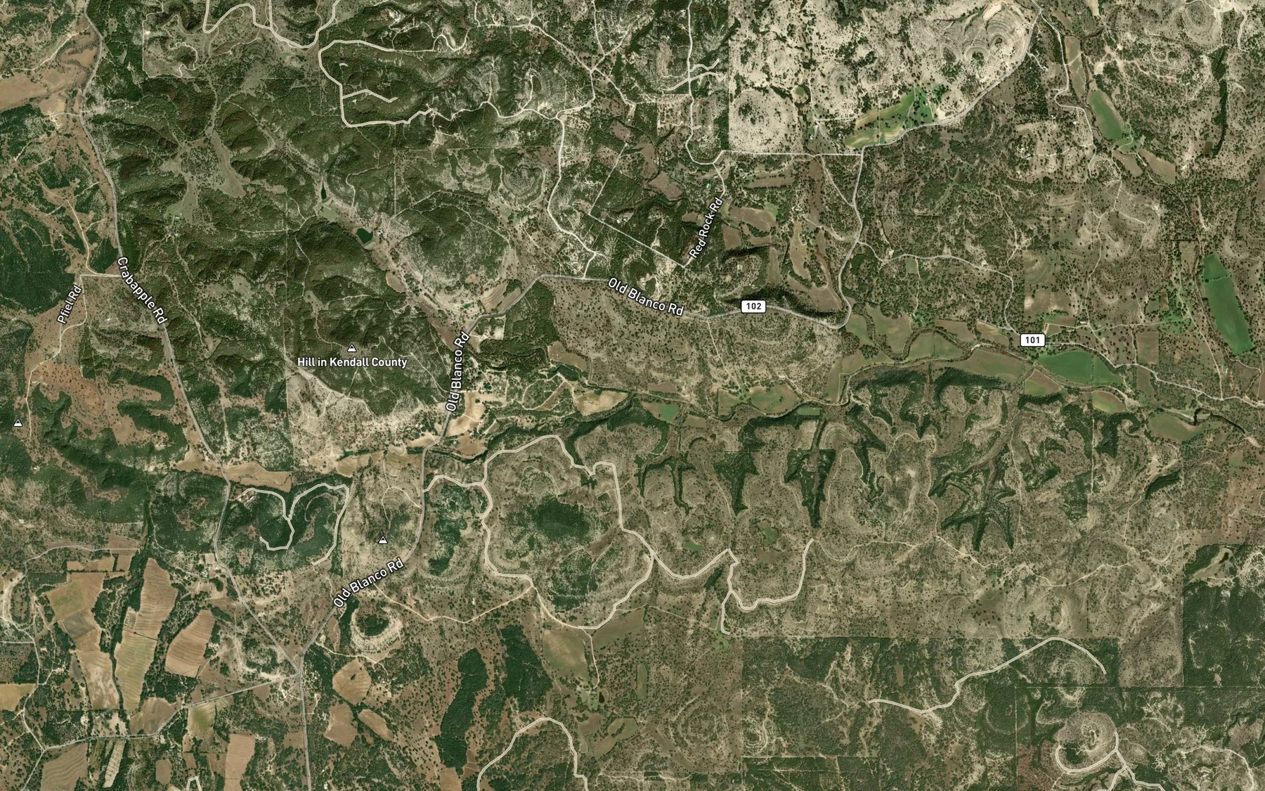 Satellite map of the Manahan Creek