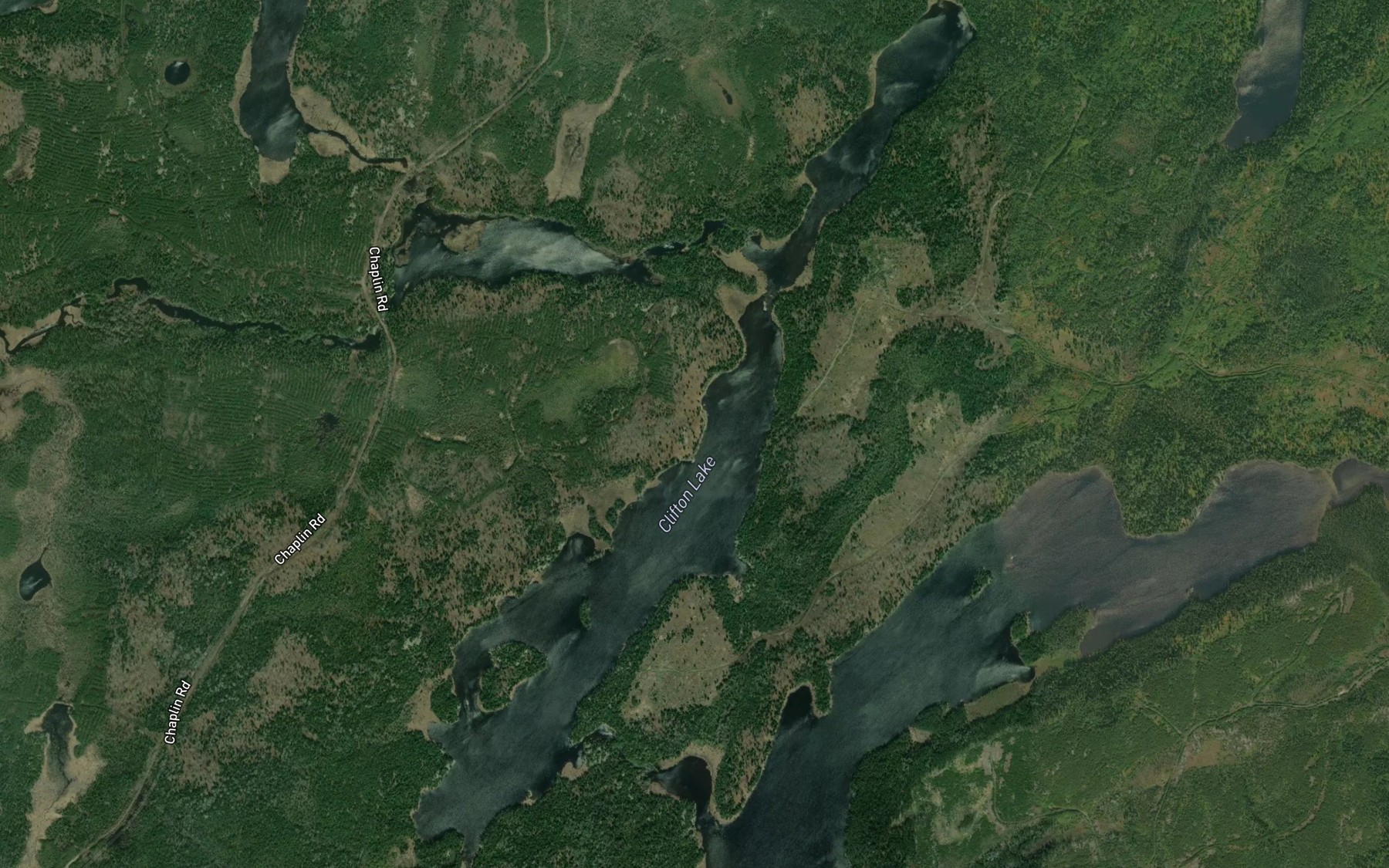 Satellite map of the Clifton Lake