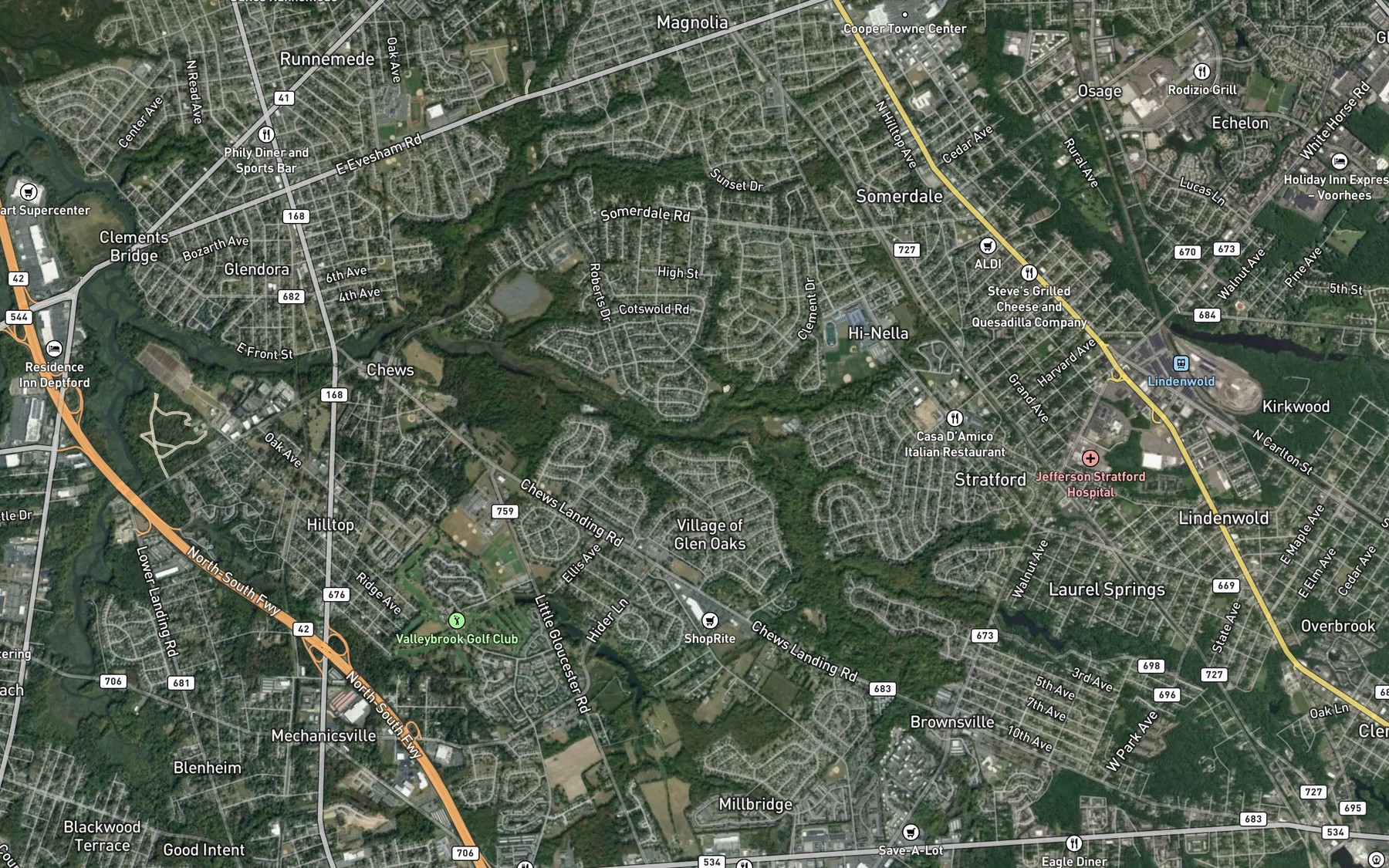 Satellite map of the Signey Run