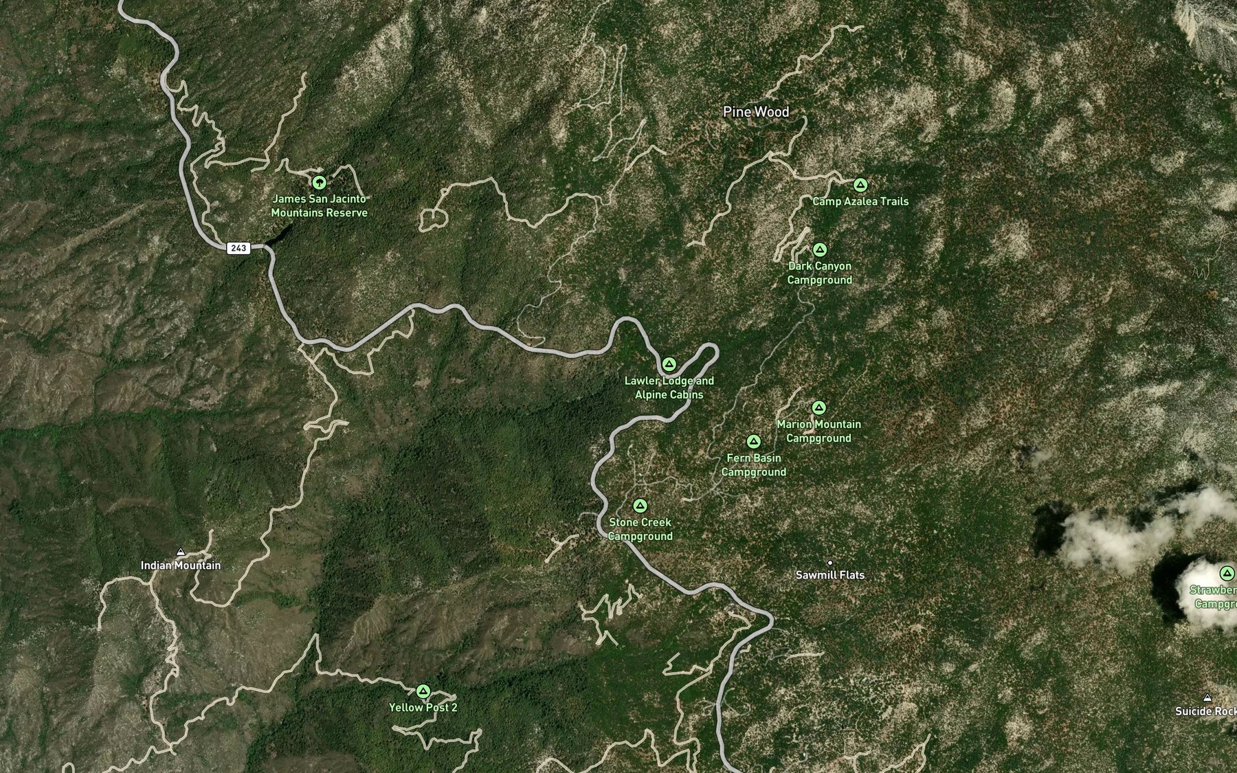 Satellite map of the Fuller Mill Creek