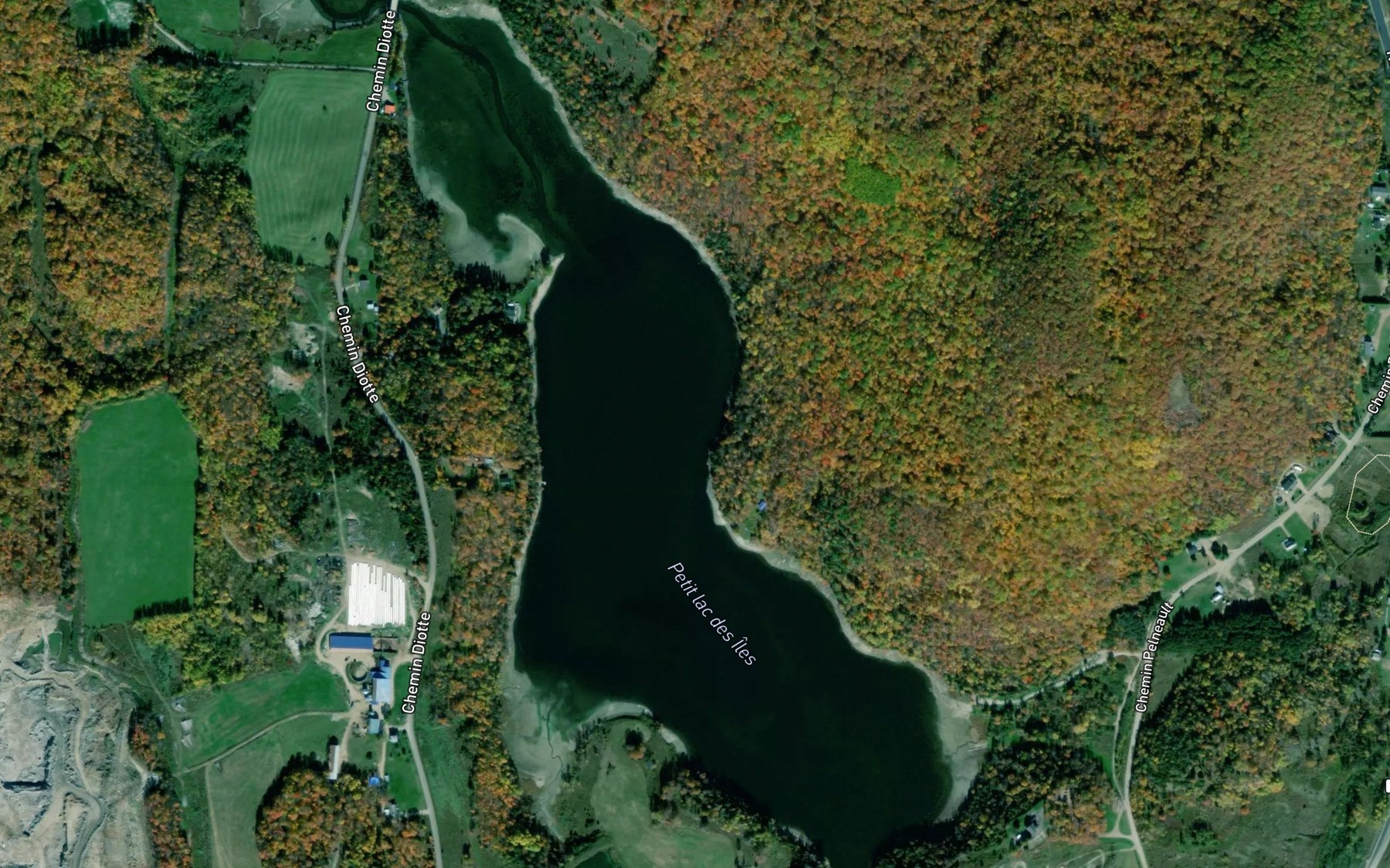 Satellite map of the Petit lac des Iles