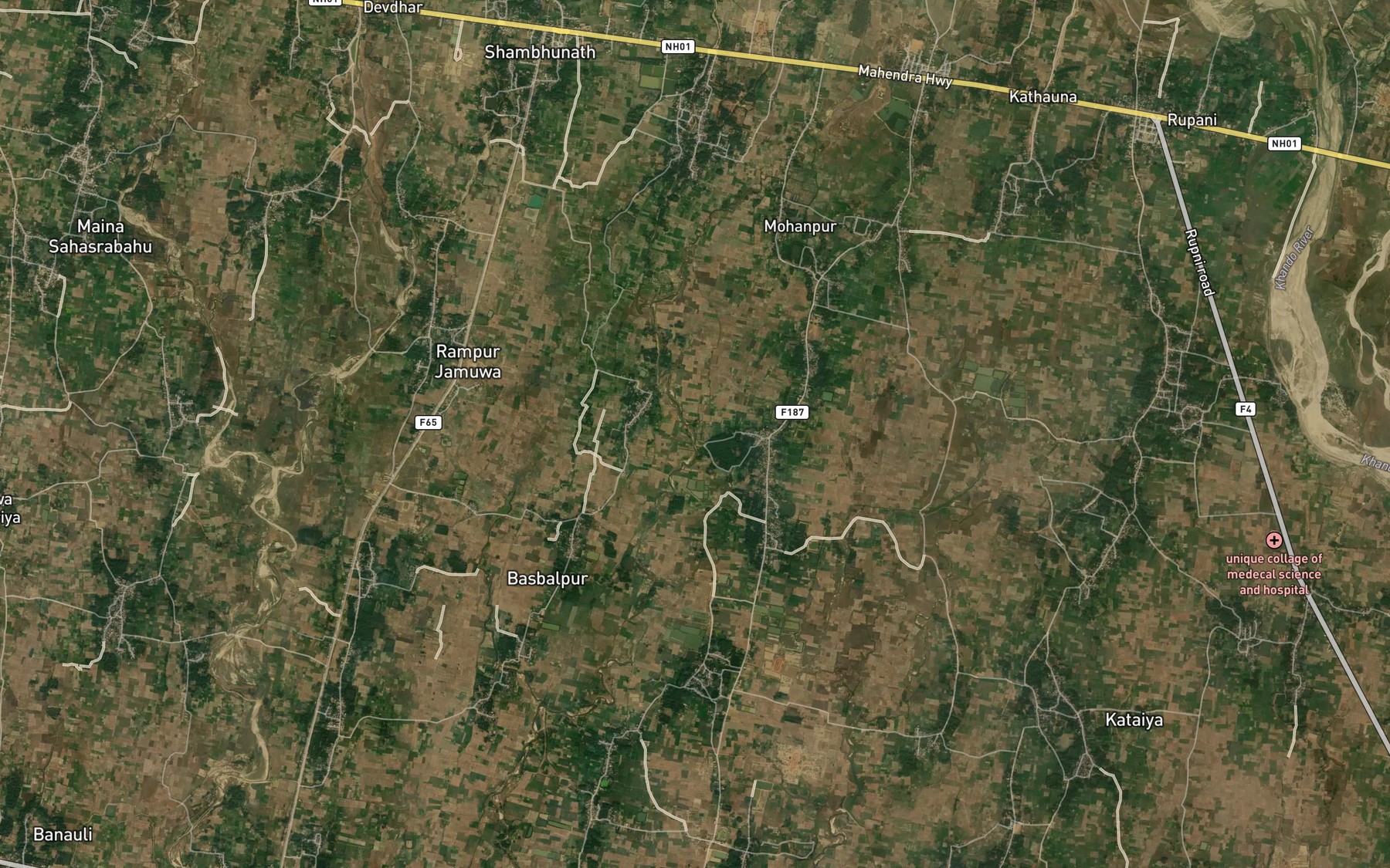 Satellite map of the Tarkhana Khola