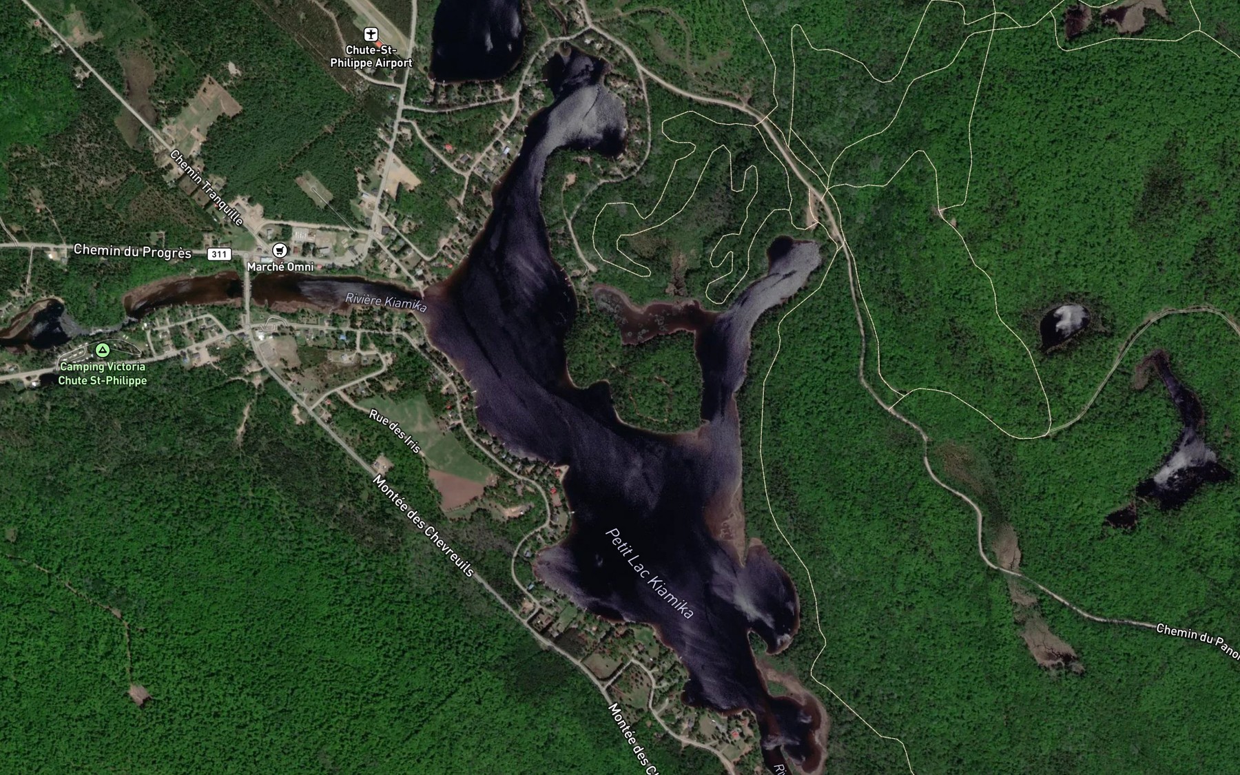 Satellite map of the Petit lac Kiamika