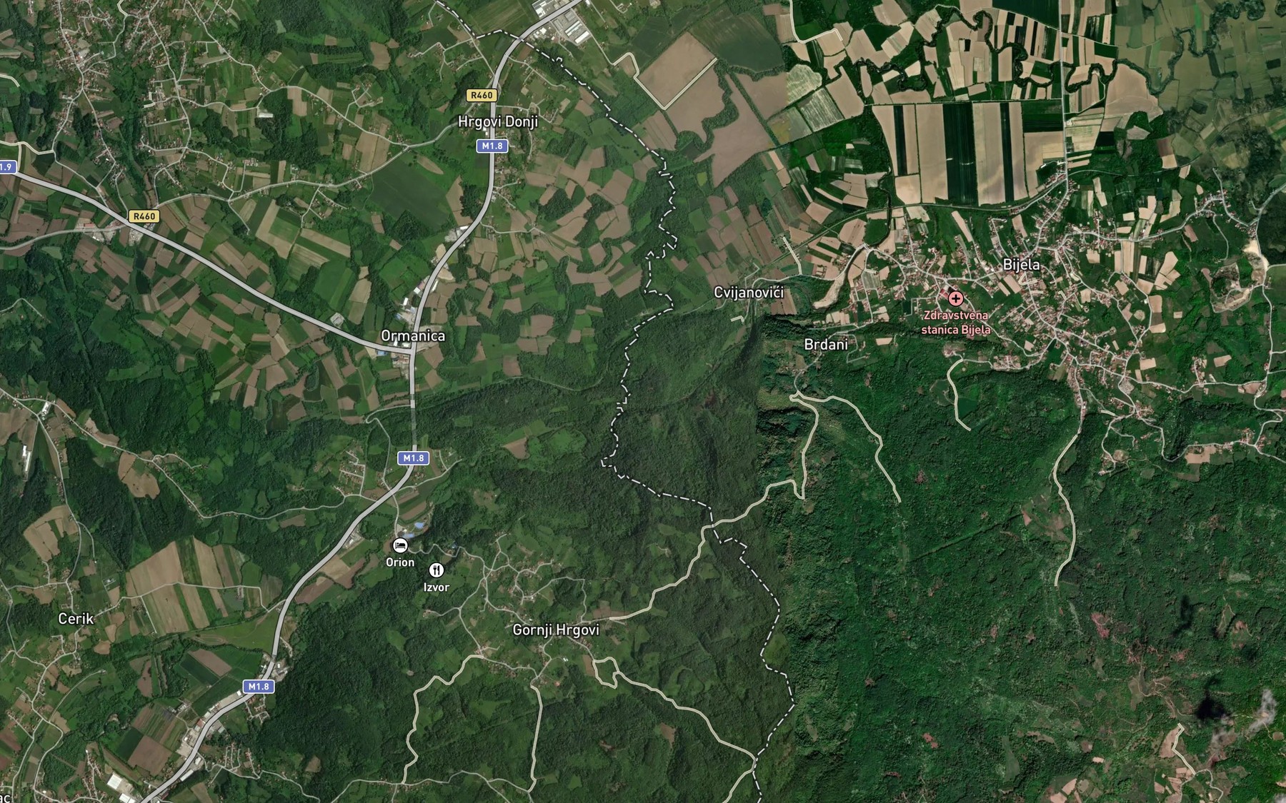 Satellite map of the Ormanica