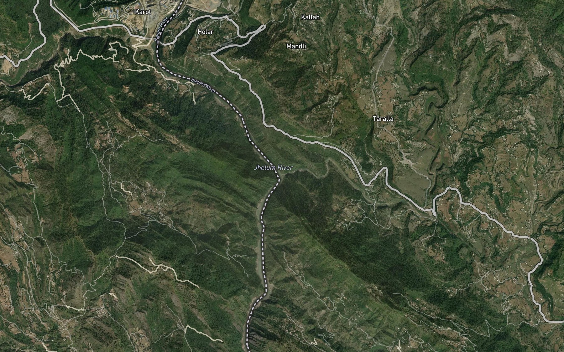 Satellite map of the Rangur Nala