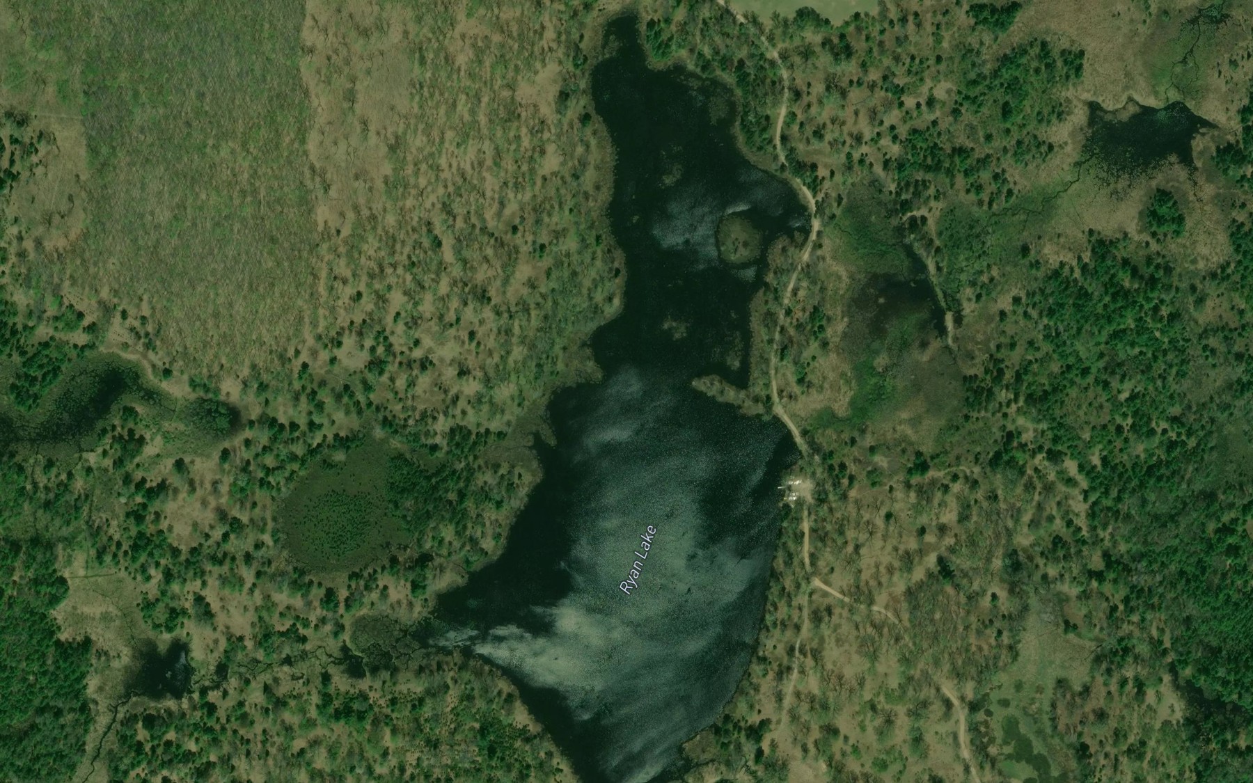 Satellite map of the Ryan Lake