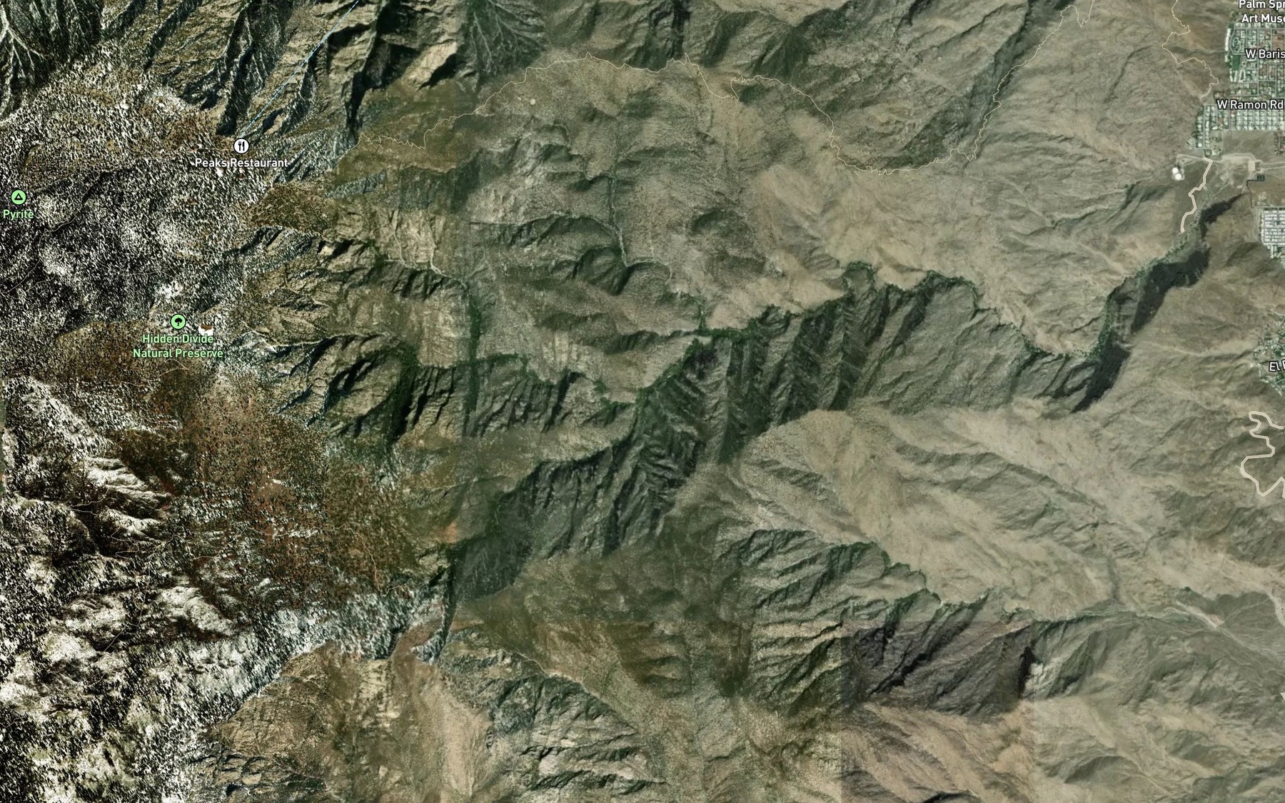 Satellite map of the Hidden Fork