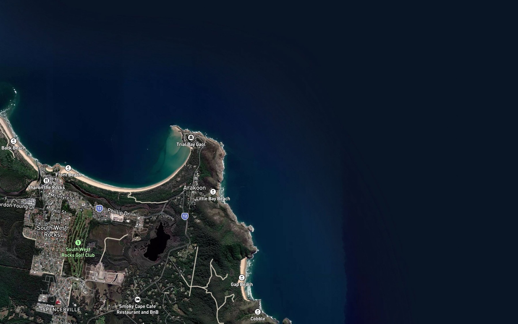 Satellite map of the Little Bay