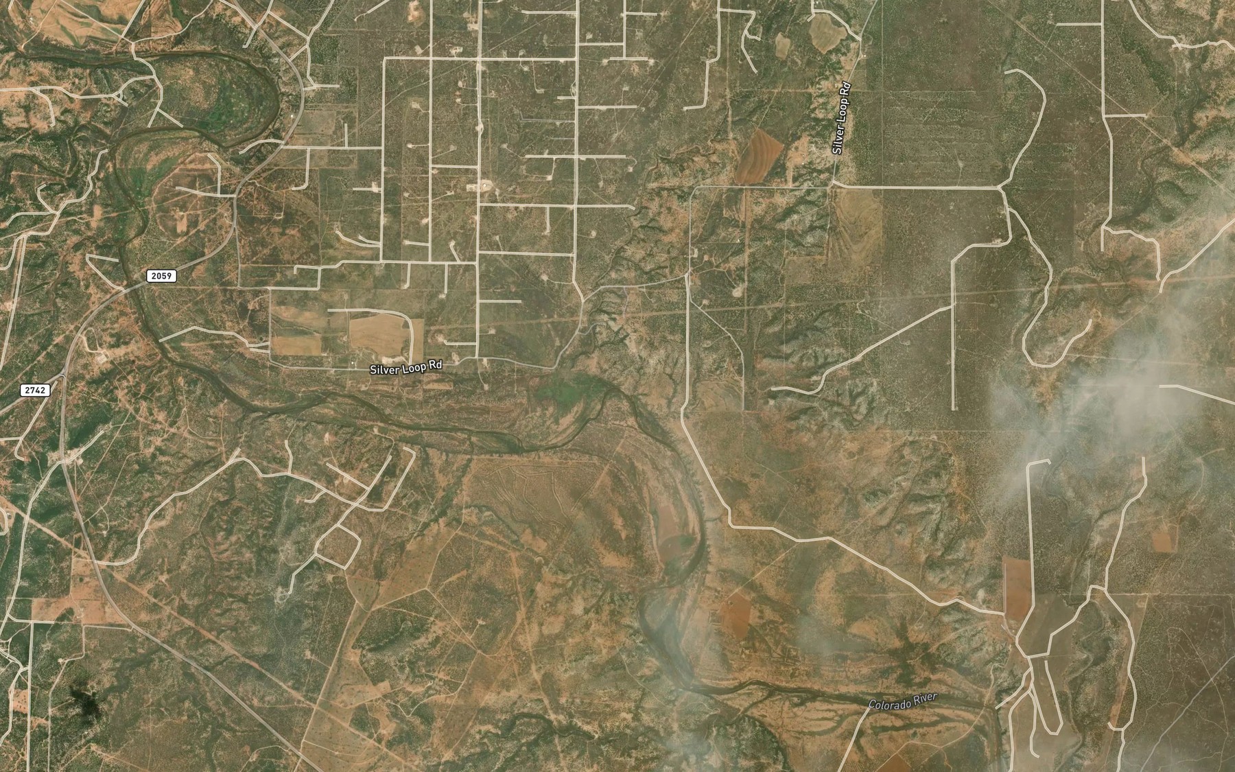 Satellite map of the Sand Creek