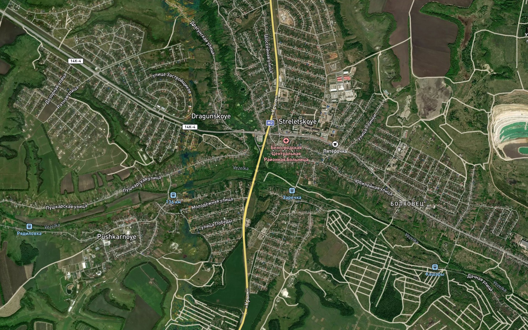 Satellite map of the Iskrinka