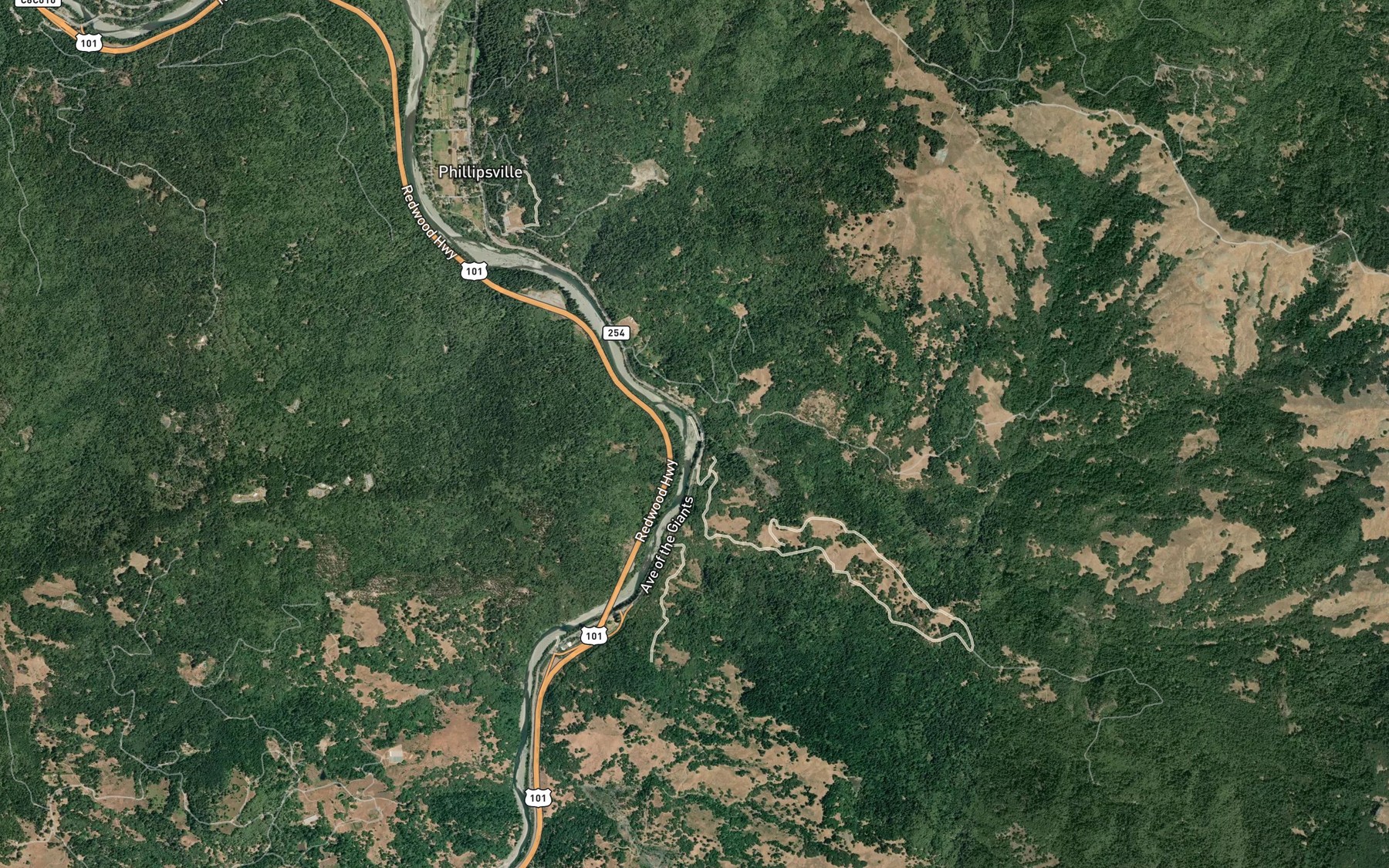 Satellite map of the Ohman Creek