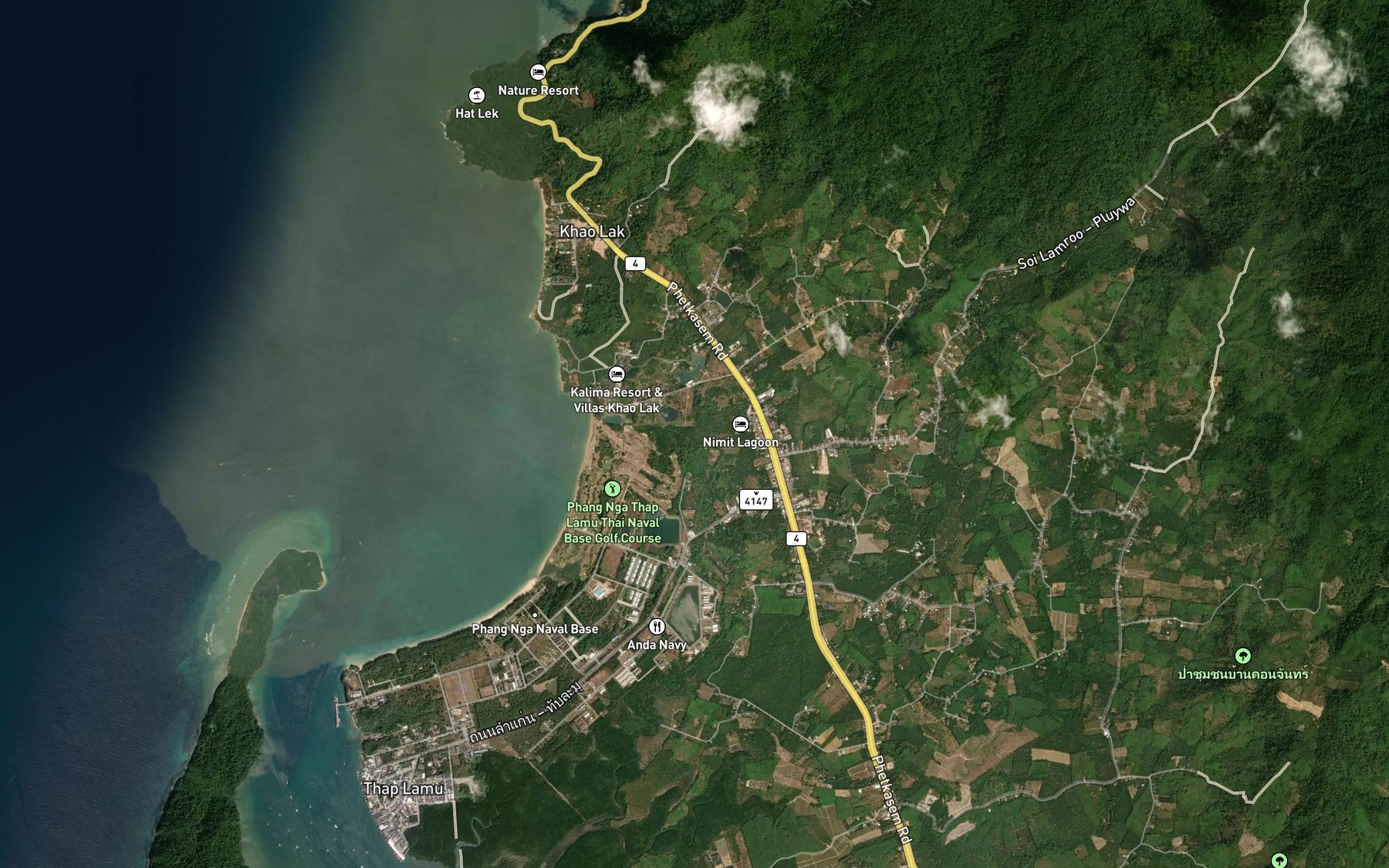 Satellite map of the Khlong Lam Ru Duan