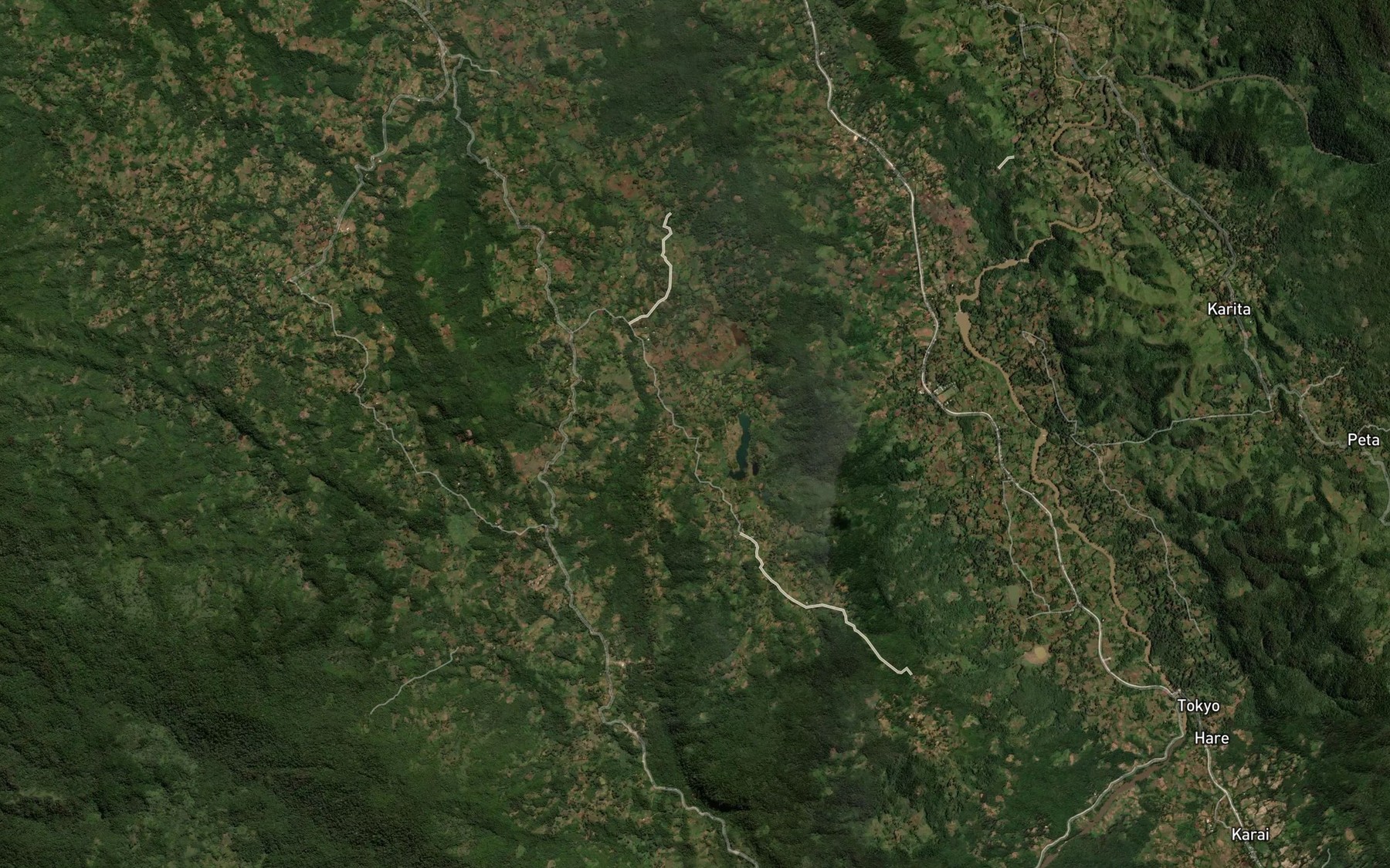 Satellite map of the Nuggia River