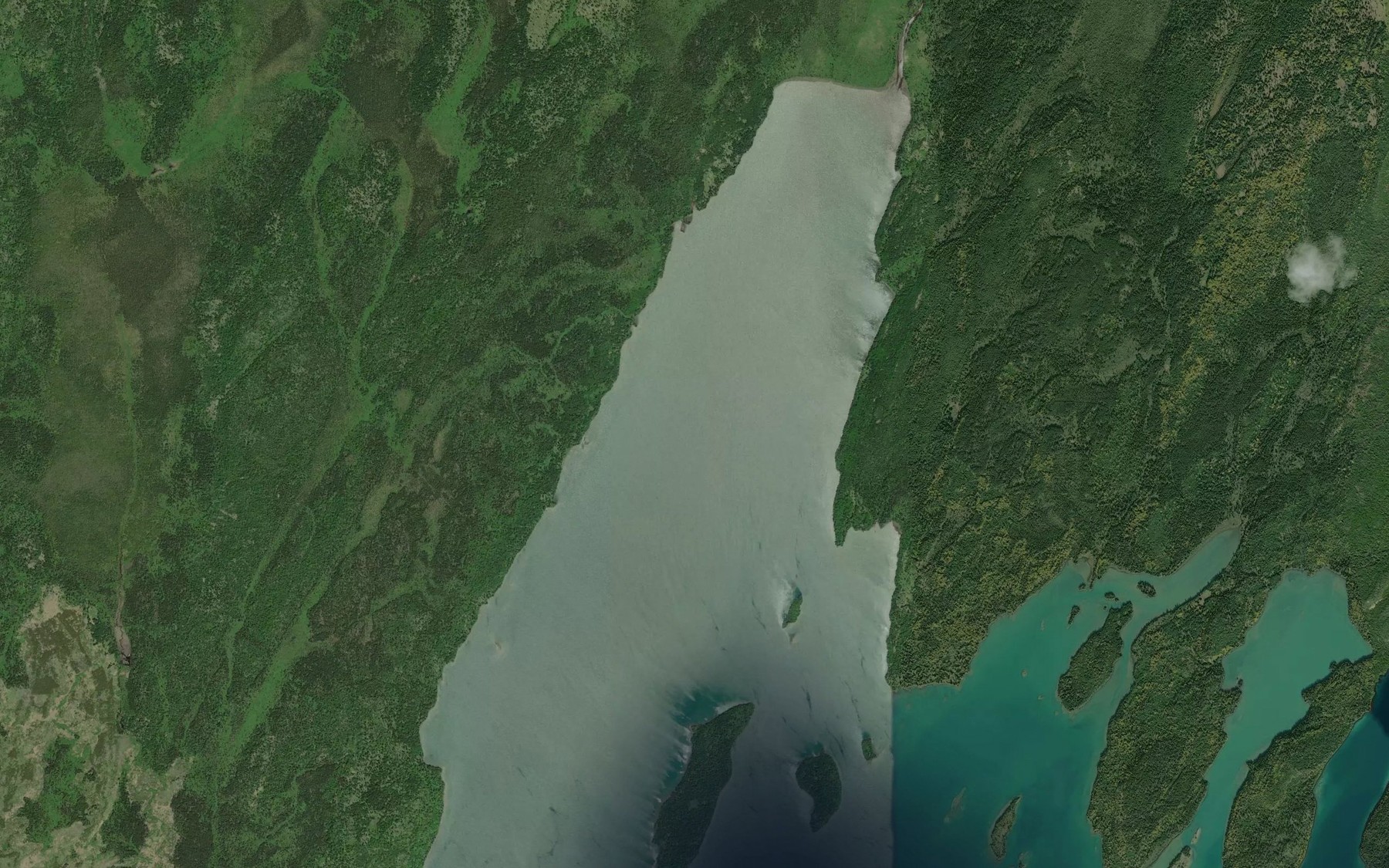 Satellite map of the Sturgeon Bay