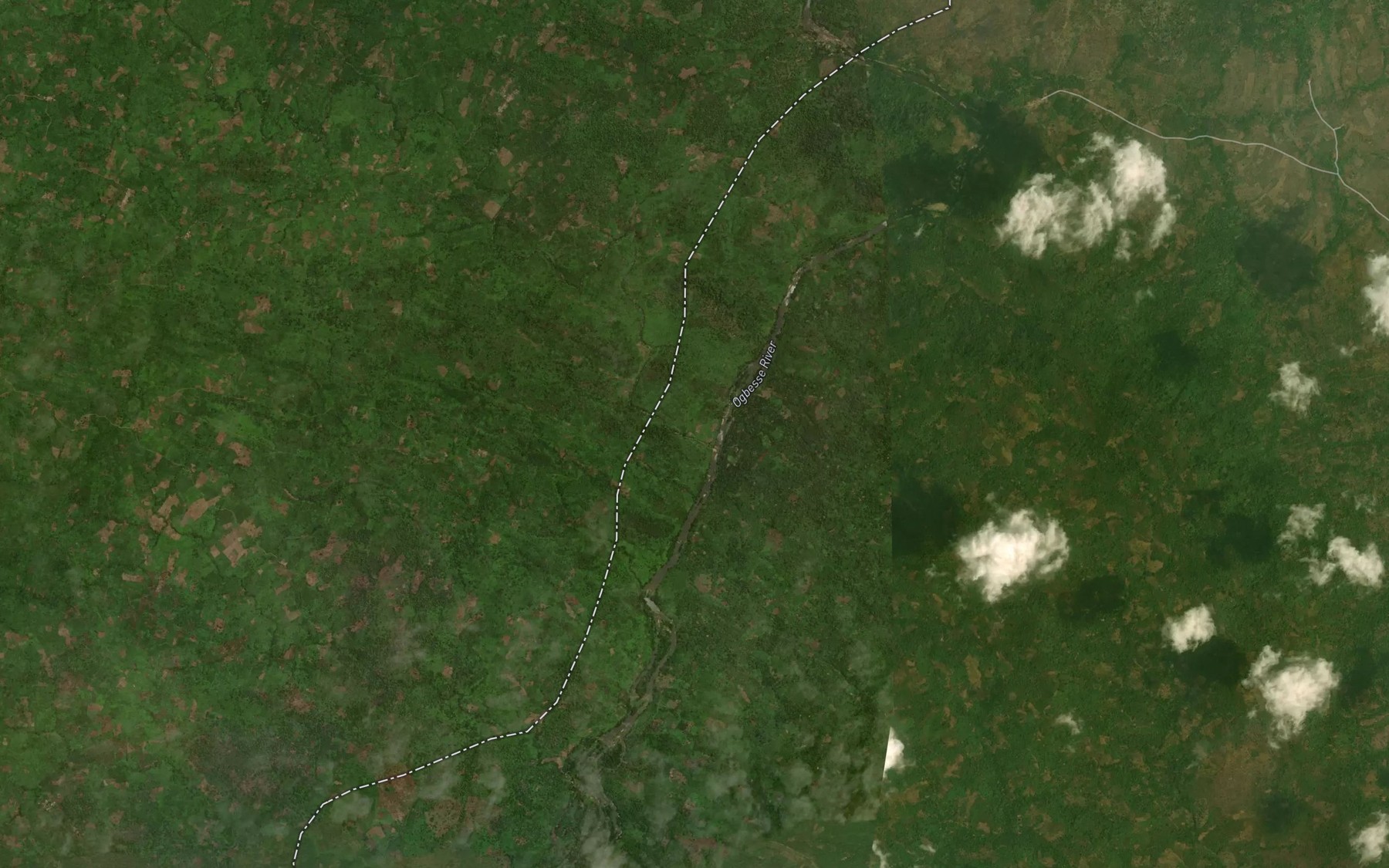 Satellite map of the Owesse River