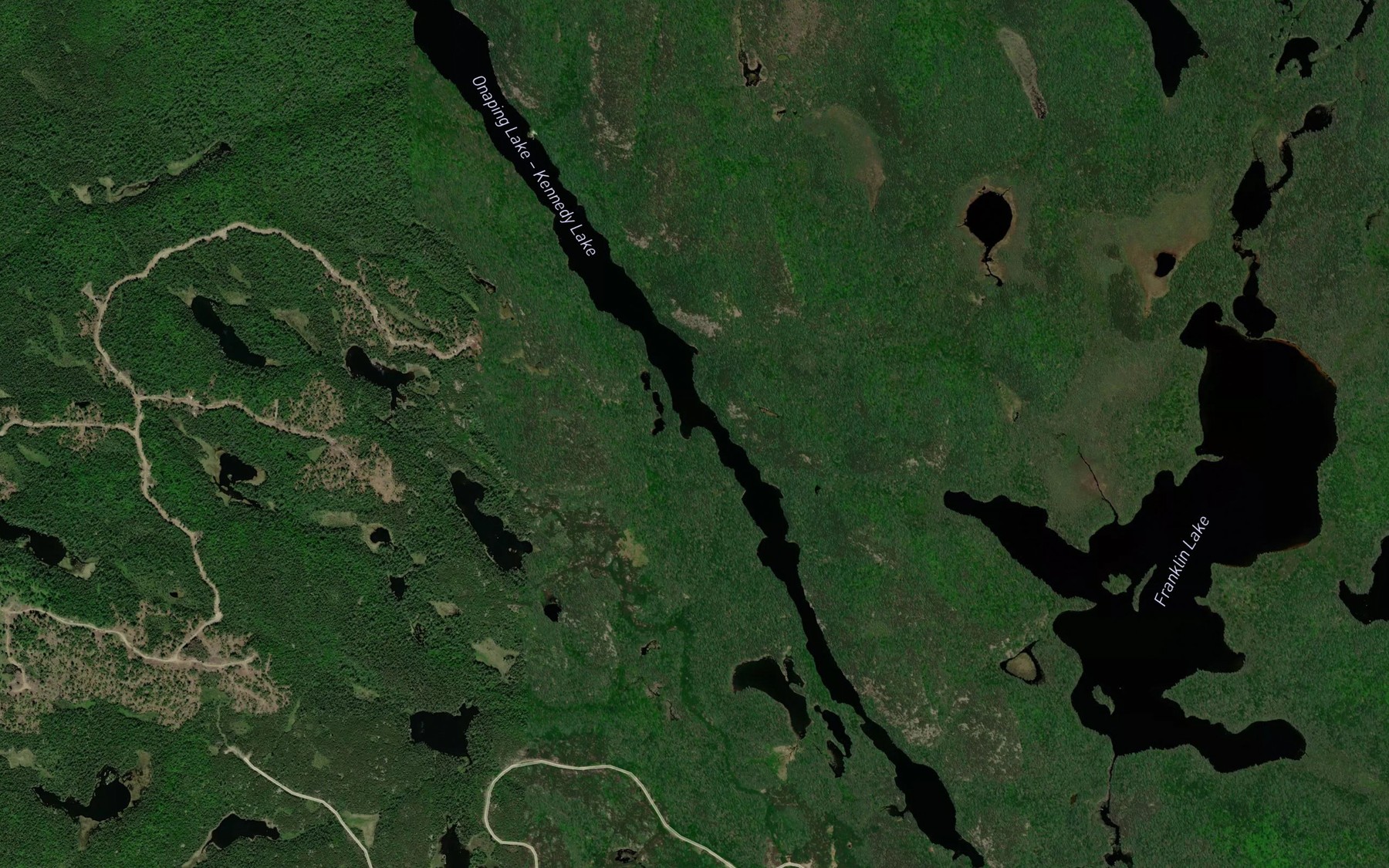 Satellite map of the Franklin Creek