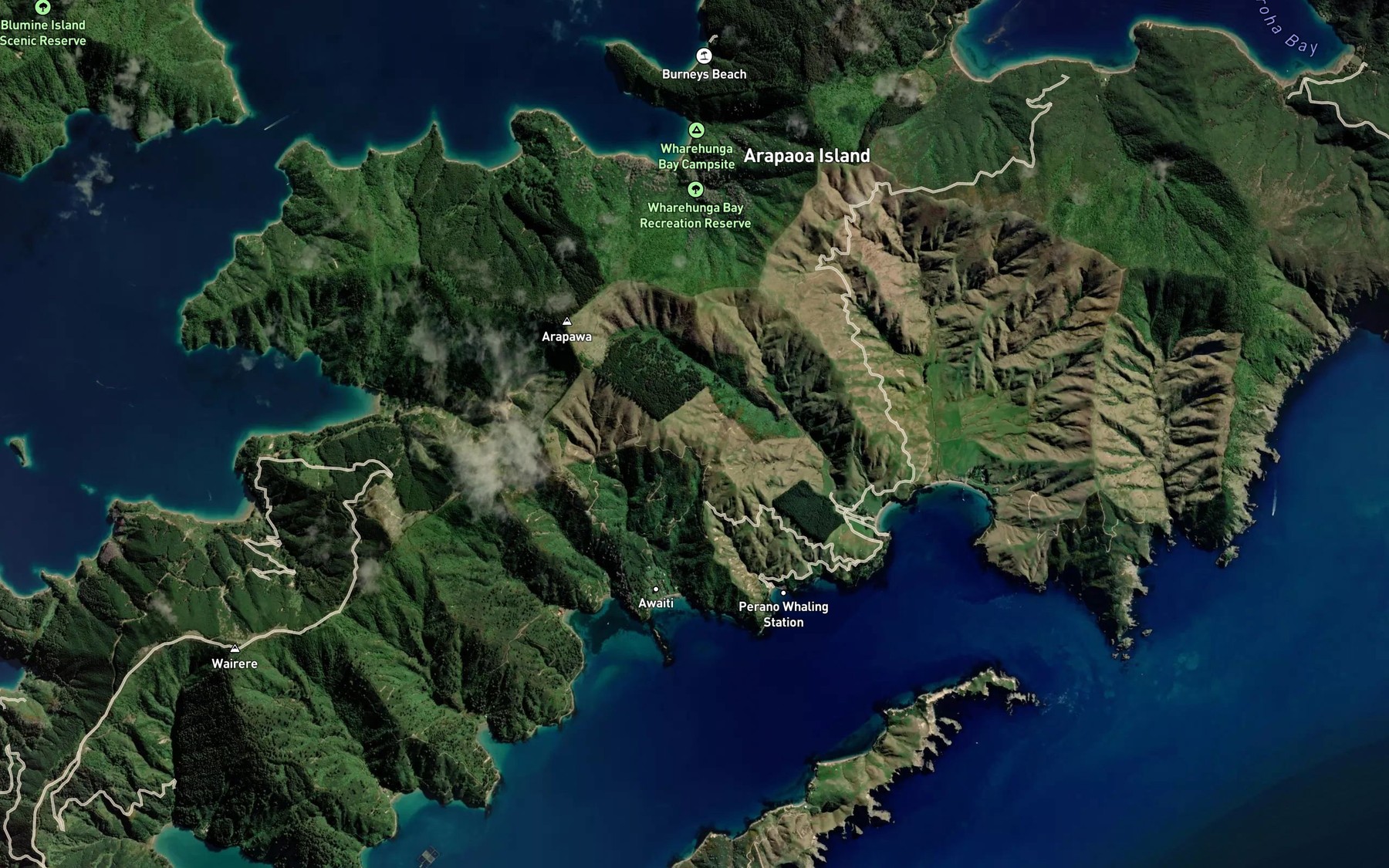 Satellite map of the Fishermans Bay